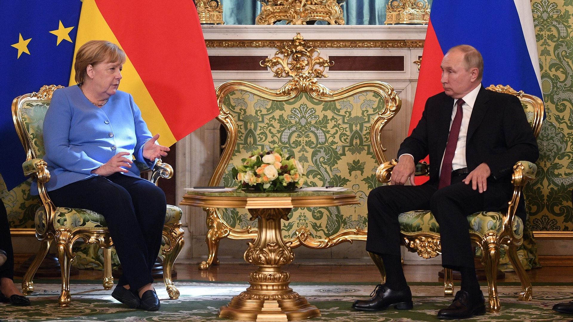 Владимир Путин и Ангела Меркель во время встречи Владимир Путин и Ангела Меркель во время встречи - РИА Новости, 1920, 28.09.2022