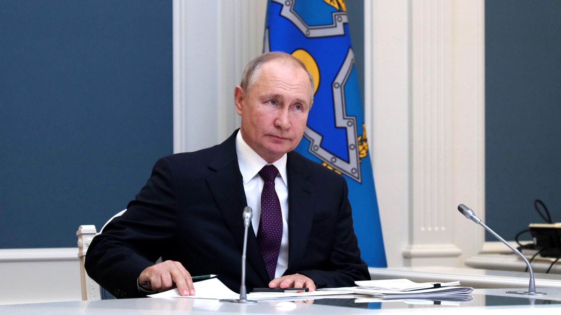 Президент РФ Владимир Путин принимает участие во внеочередной сессии Совета коллективной безопасности ОДКБ Президент РФ Владимир Путин принимает участие во внеочередной сессии Совета коллективной безопасности ОДКБ - РИА Новости, 1920, 23.08.2021