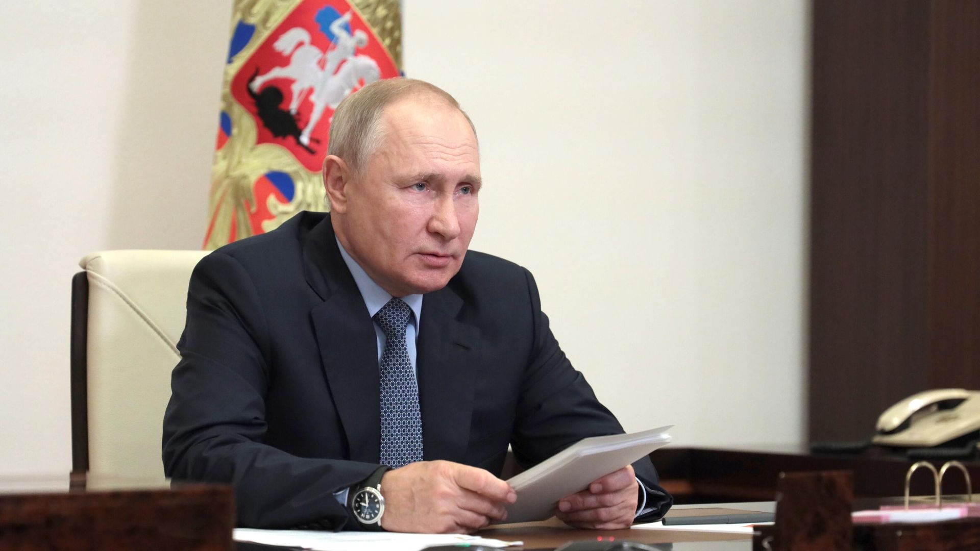 Президент РФ Владимир Путин в режиме видеоконференции проводит заседание президиума Государственного Совета Президент РФ Владимир Путин в режиме видеоконференции проводит заседание президиума Государственного Совета - РИА Новости, 1920, 30.08.2021