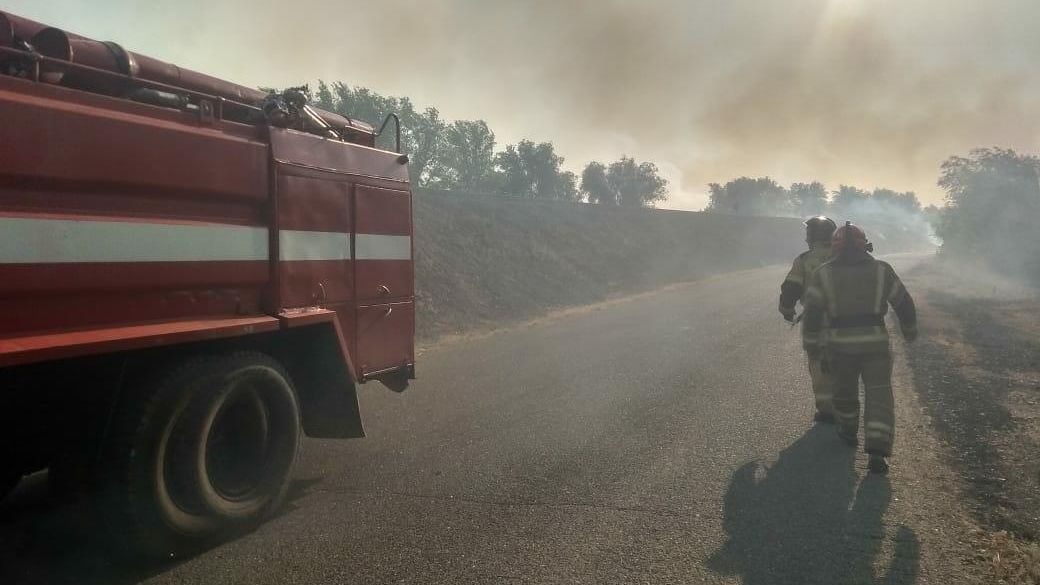 Сотрудники МЧС во время ликвидации природного пожара в Оренбургской области Сотрудники МЧС во время ликвидации природного пожара в Оренбургской области - РИА Новости, 1920, 28.08.2021