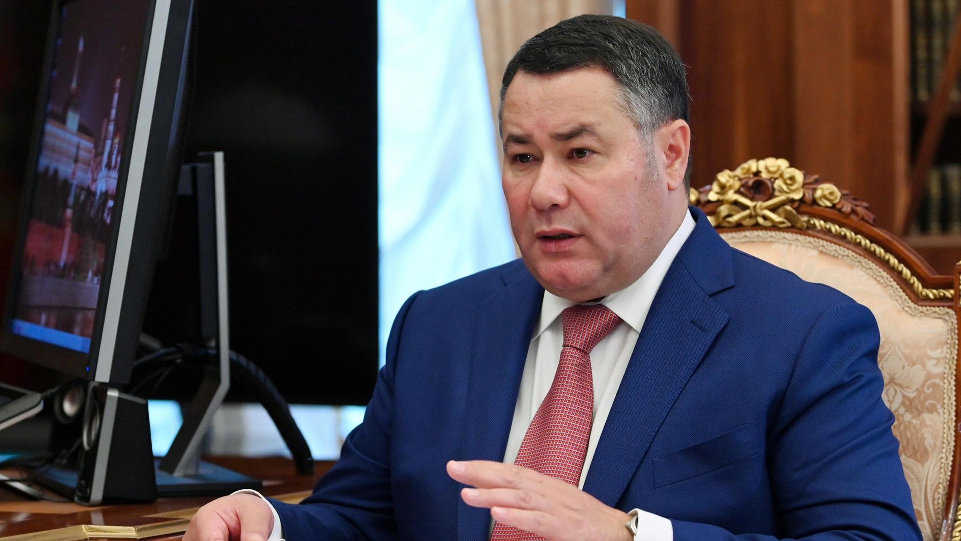 Губернатор Тверской области Игорь Руденя во время встречи с президентом РФ Владимиром Путиным Губернатор Тверской области Игорь Руденя во время встречи с президентом РФ Владимиром Путиным - РИА Новости, 1920, 20.09.2021