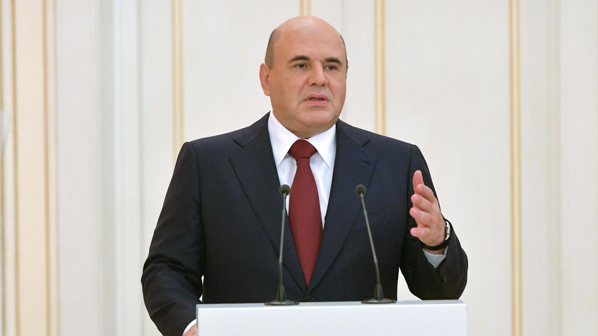 Председатель правительства РФ Михаил Мишустин выступает на церемонии вручения государственных и правительственных наград деятелям культуры и искусств Председатель правительства РФ Михаил Мишустин выступает на церемонии вручения государственных и правительственных наград деятелям культуры и искусств - РИА Новости, 1920, 31.08.2021