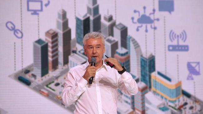 Мэр Москвы Сергей Собянин выступает во время II федерального просветительского марафона Новое знание в Экспоцентре на Красной Пресне Москве