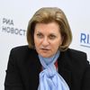 Руководитель Роспотребнадзора Анна Попова во время интервью на стенде МИА Россия сегодня на VI Восточном экономическом форуме