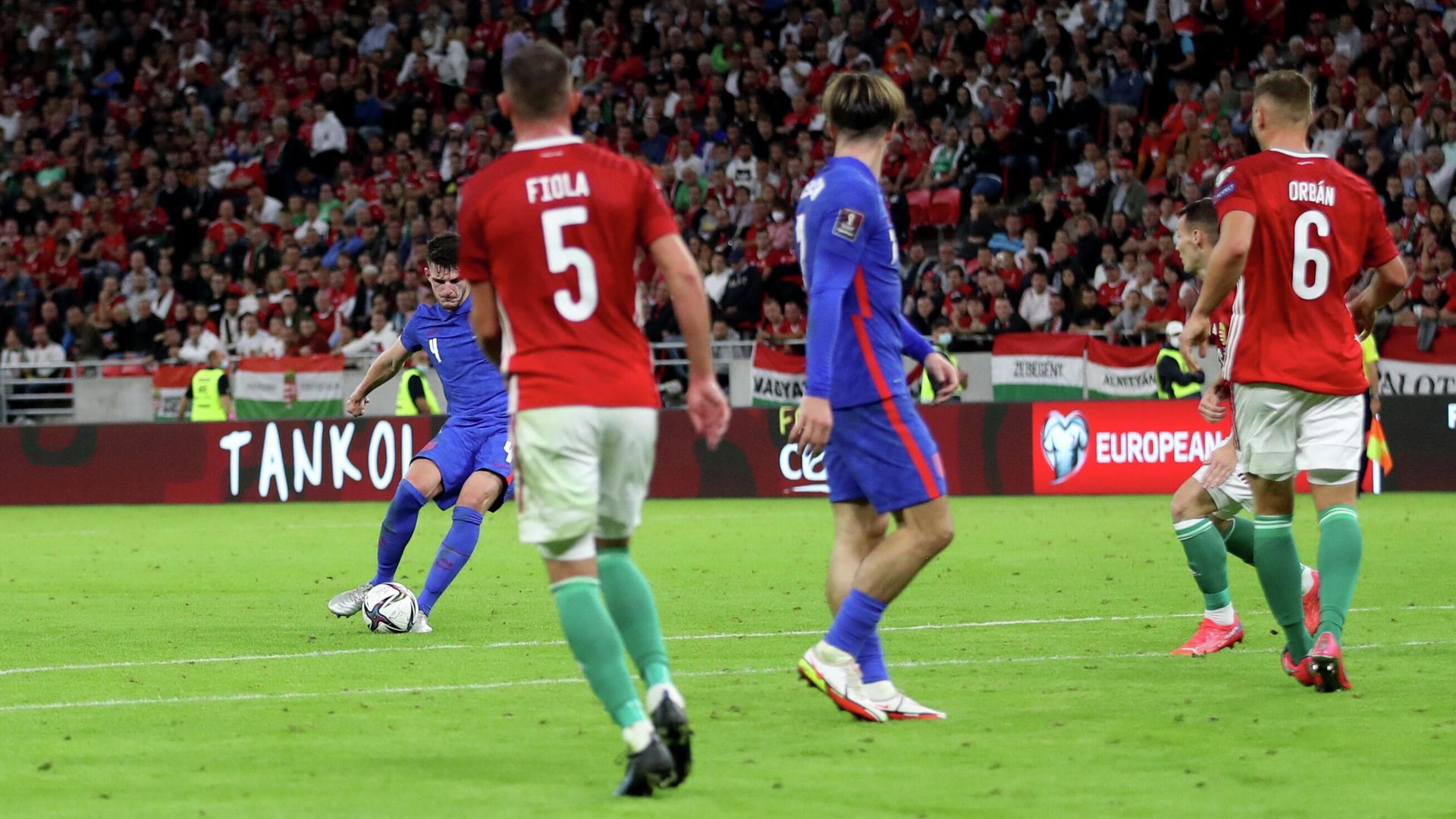 Soccer Football - World Cup - UEFA Qualifiers - Group I - Hungary v England - Puskas Arena, Budapest, Hungary - September 2, 2021 England's Declan Rice scores their fourth goal REUTERS/Carl Recine Soccer Football - World Cup - UEFA Qualifiers - Group I - Hungary v England - Puskas Arena, Budapest, Hungary - September 2, 2021 England's Declan Rice scores their fourth goal REUTERS/Carl Recine - РИА Новости, 1920, 03.09.2021