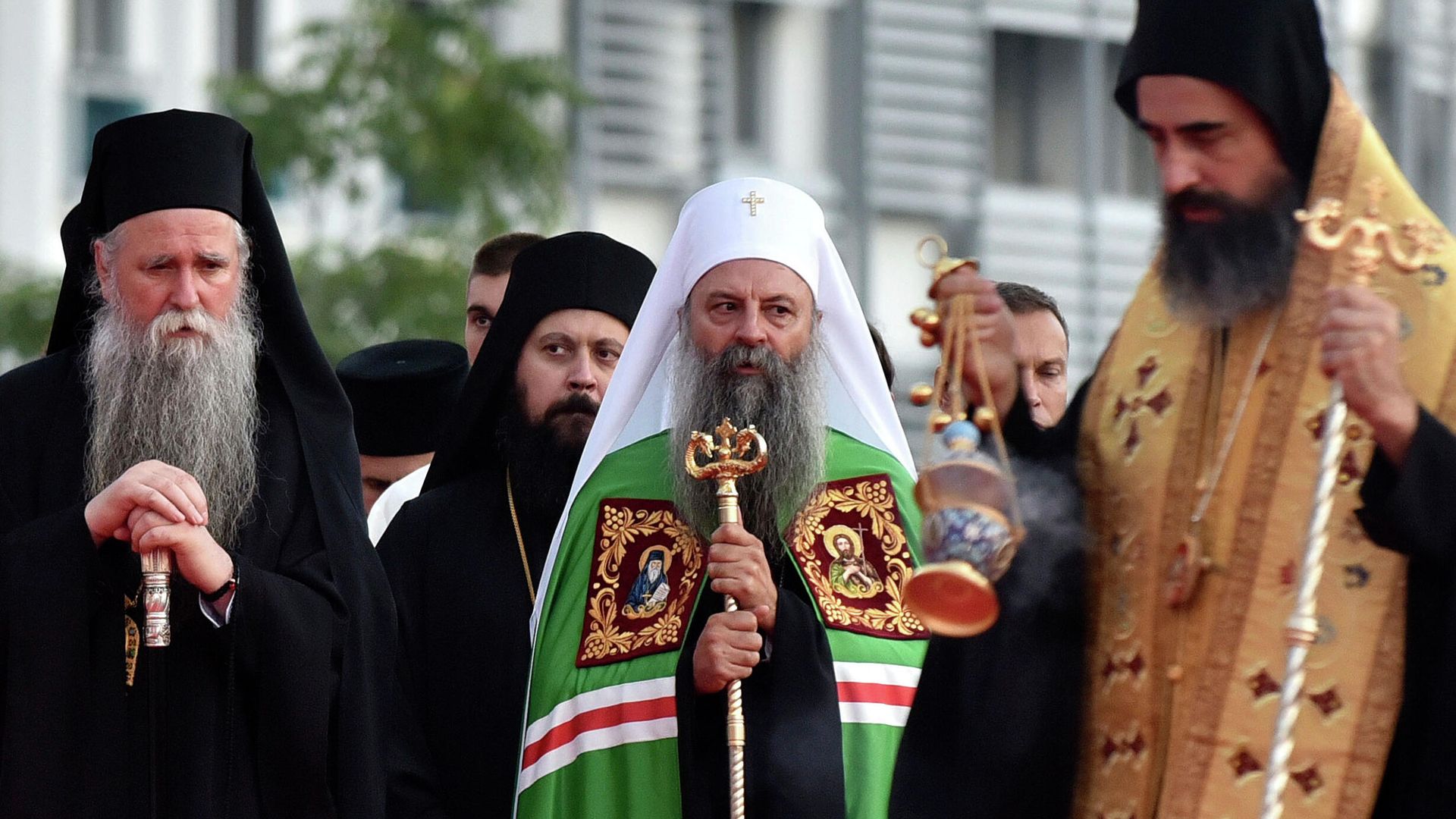 Митрополит Иоанникий и Глава Сербской Православной Церкви Патриарх Порфирий - РИА Новости, 1920, 18.11.2021