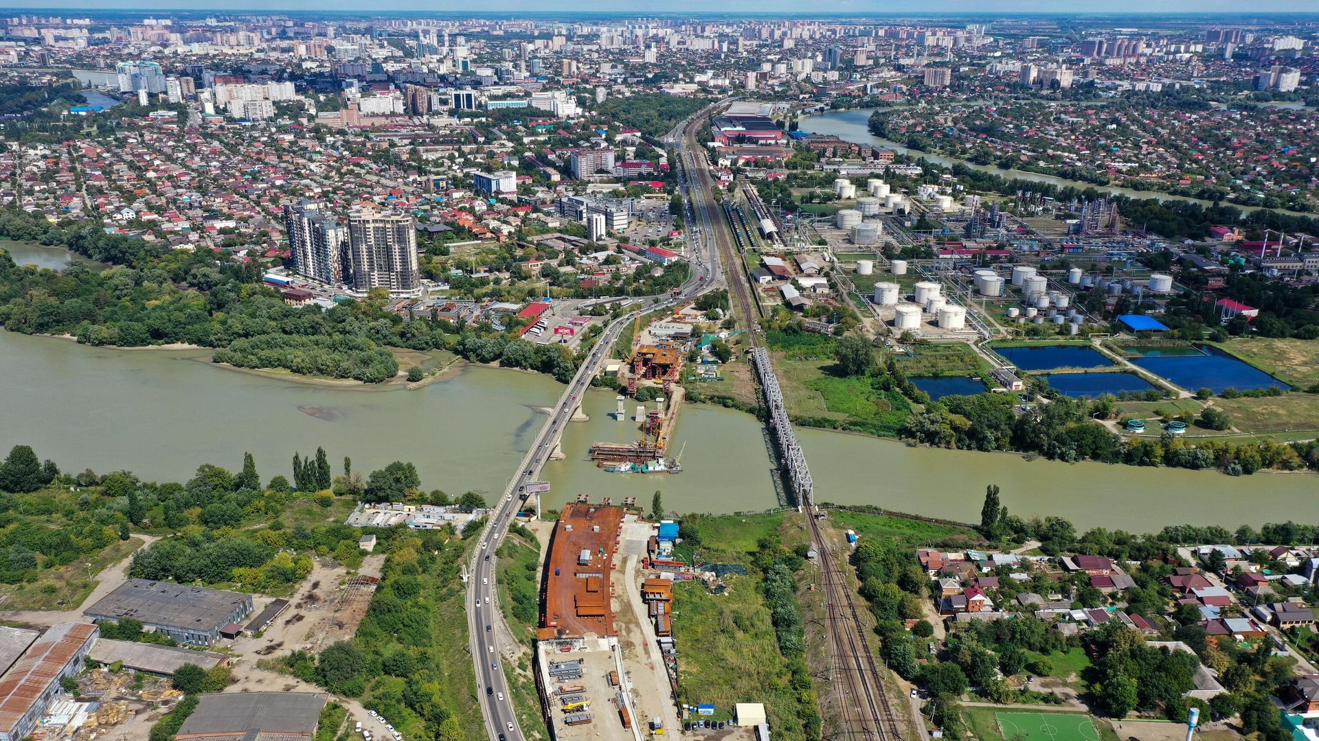 Вид на реку Кубань в Краснодаре Вид на реку Кубань в Краснодаре - РИА Новости, 1920, 14.10.2021