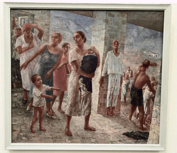 Репродукция картины Кузьмы Петрова-Водкина Землетрясение в Крыму (1927 - 1928 г. г.). Репродукция картины Кузьмы Петрова-Водкина Землетрясение в Крыму (1927 - 1928 г. г.). - РИА Новости, 1920, 08.02.2023