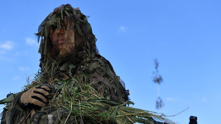 Военнослужащий на совместных стратегических учениях вооруженных сил России и Белоруссии Запад -2021 на полигоне Правдинский в Калининградской области