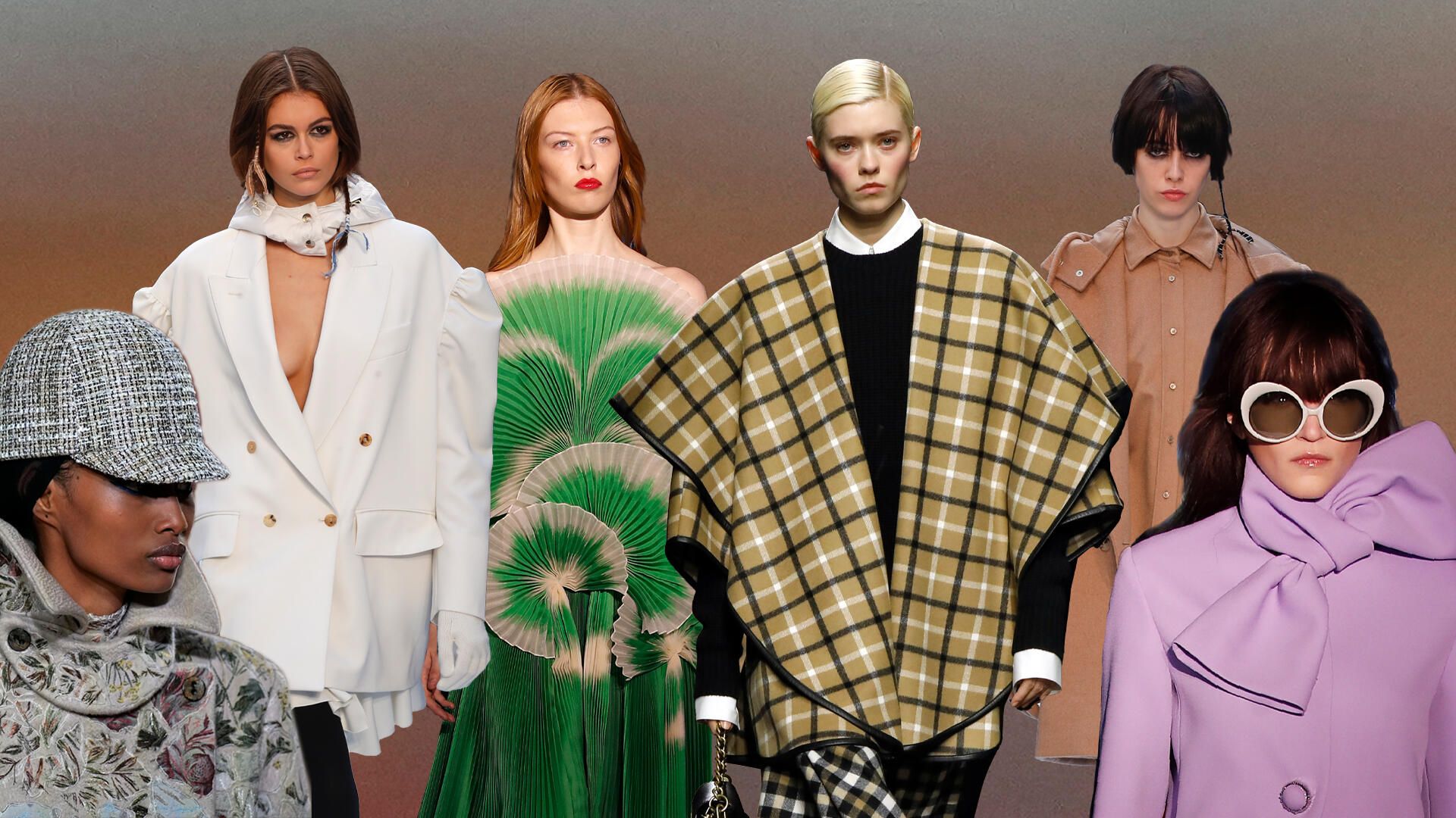 Коллаж Модные тренды осени-2021. Модели на показах Christian Dior, Max Mara, Michael Kors и Daniel Del Core - РИА Новости, 1920, 02.10.2021