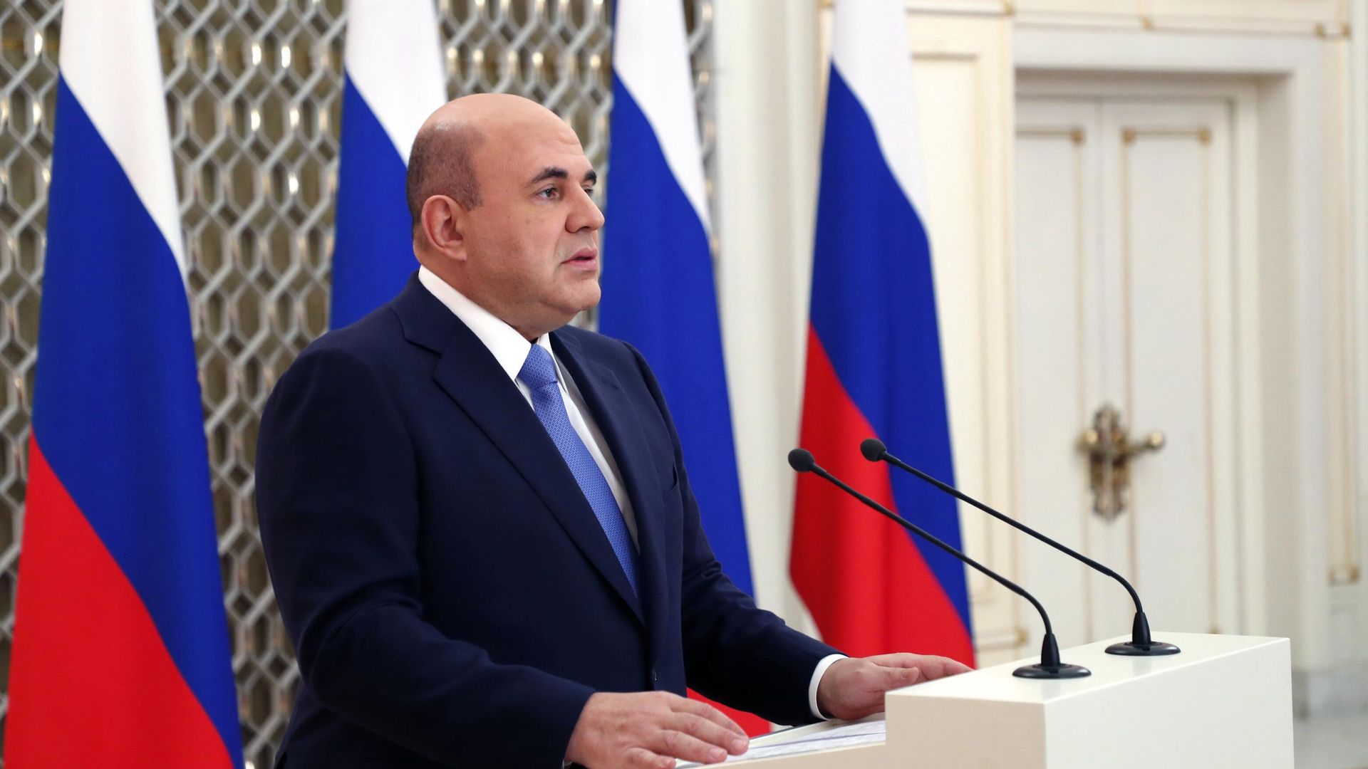 Председатель правительства РФ Михаил Мишустин выступает на церемонии вручения премий правительства РФ 2021 года в области образования Председатель правительства РФ Михаил Мишустин выступает на церемонии вручения премий правительства РФ 2021 года в области образования - РИА Новости, 1920, 05.10.2021