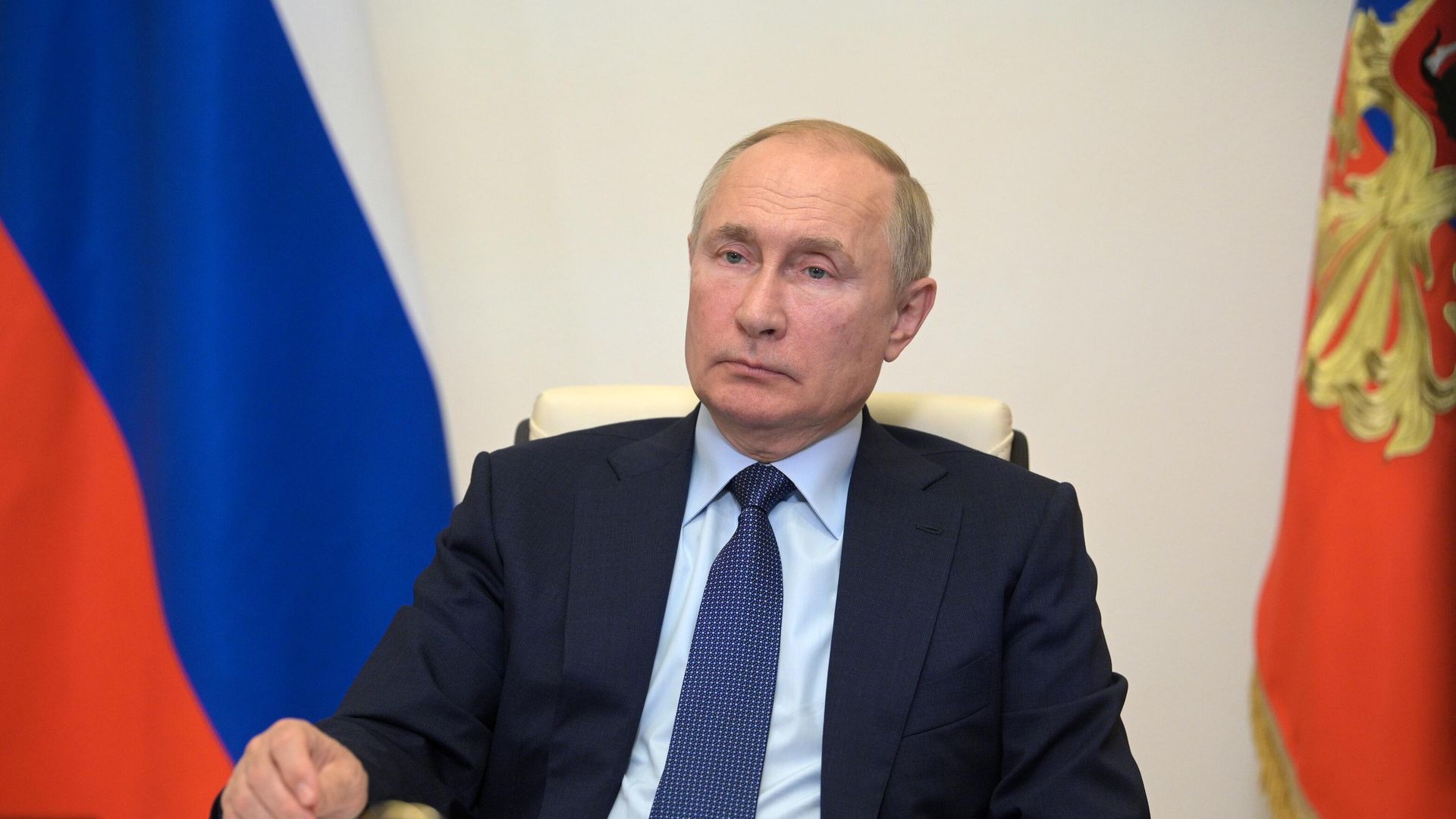 Президент РФ Владимир Путин проводит в режиме видеоконференции совещание с членами правительства РФ Президент РФ Владимир Путин проводит в режиме видеоконференции совещание с членами правительства РФ - РИА Новости, 1920, 14.10.2021
