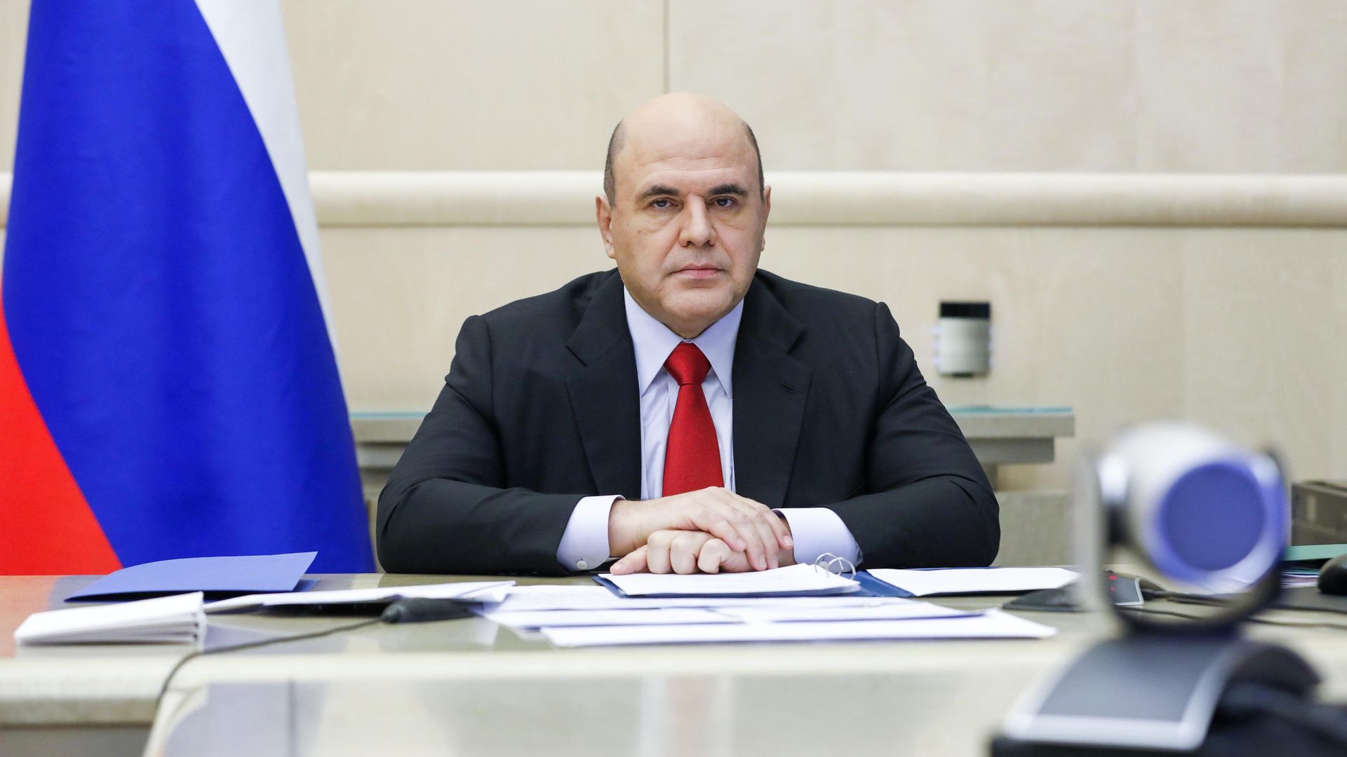 Председатель правительства РФ Михаил Мишустин проводит в режиме видеоконференции совещание с членами кабинета министров РФ Председатель правительства РФ Михаил Мишустин проводит в режиме видеоконференции совещание с членами кабинета министров РФ - РИА Новости, 1920, 17.10.2021