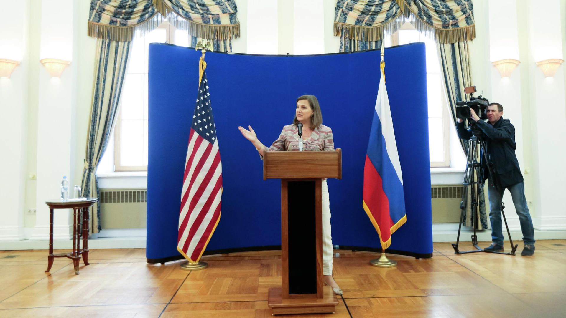 Помощник госсекретаря США Виктория Нуланд в Москве. 18 мая 2015 Помощник госсекретаря США Виктория Нуланд в Москве. 18 мая 2015 - РИА Новости, 1920, 12.10.2021