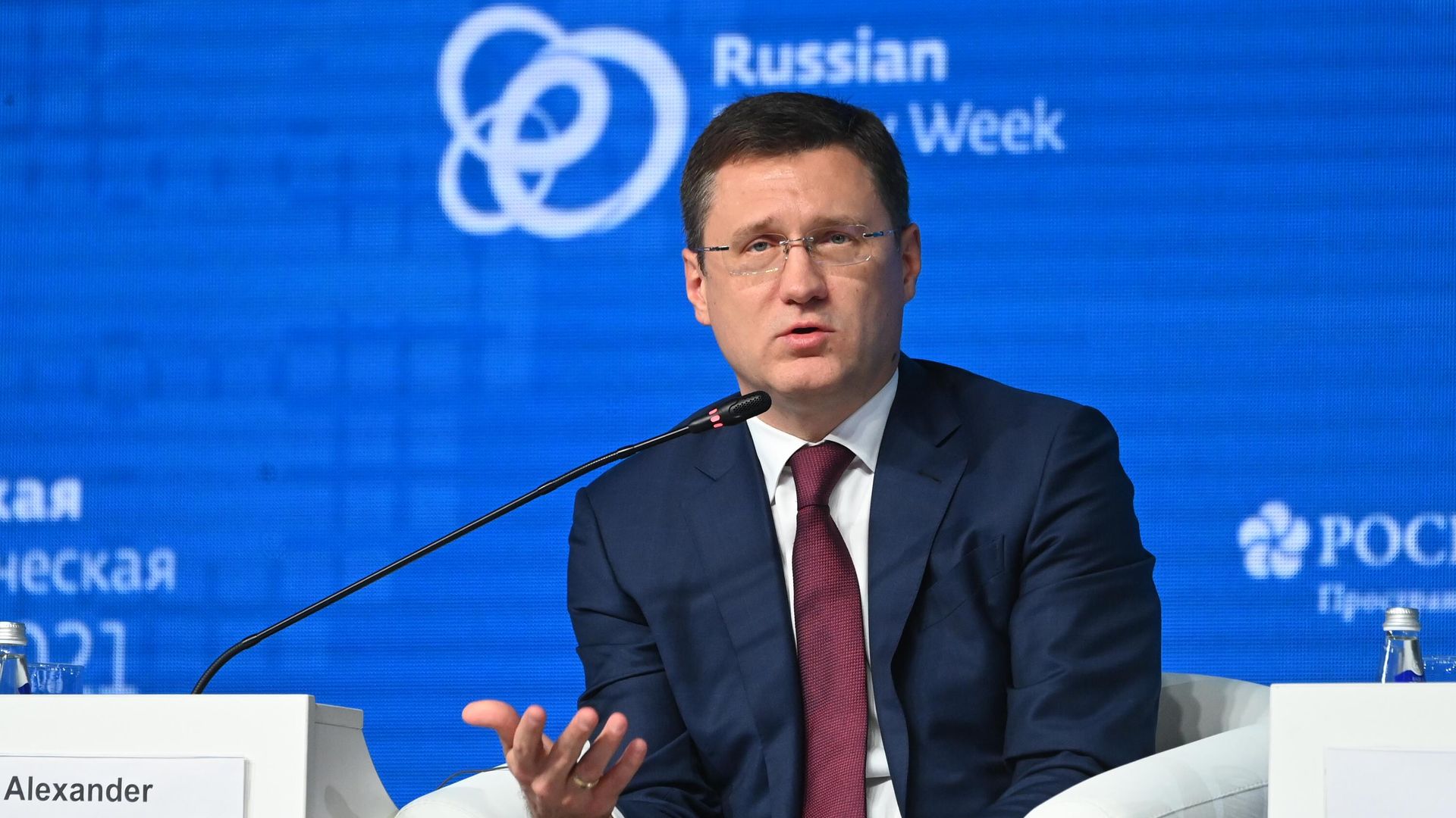 Заместитель председателя правительства РФ Александр Новак на пленарном заседании  в рамках Российской энергетической недели - РИА Новости, 1920, 14.10.2021