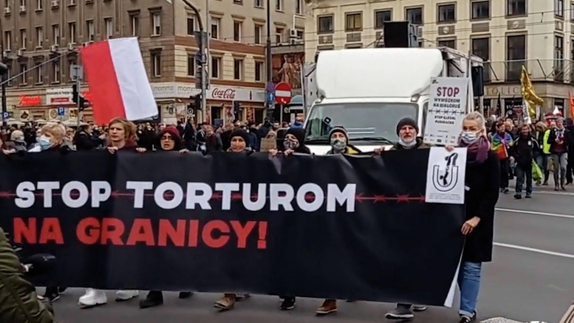 Митинг в Варшаве: Нет пыткам на границе Митинг в Варшаве: Нет пыткам на границе - РИА Новости, 1920, 17.10.2021