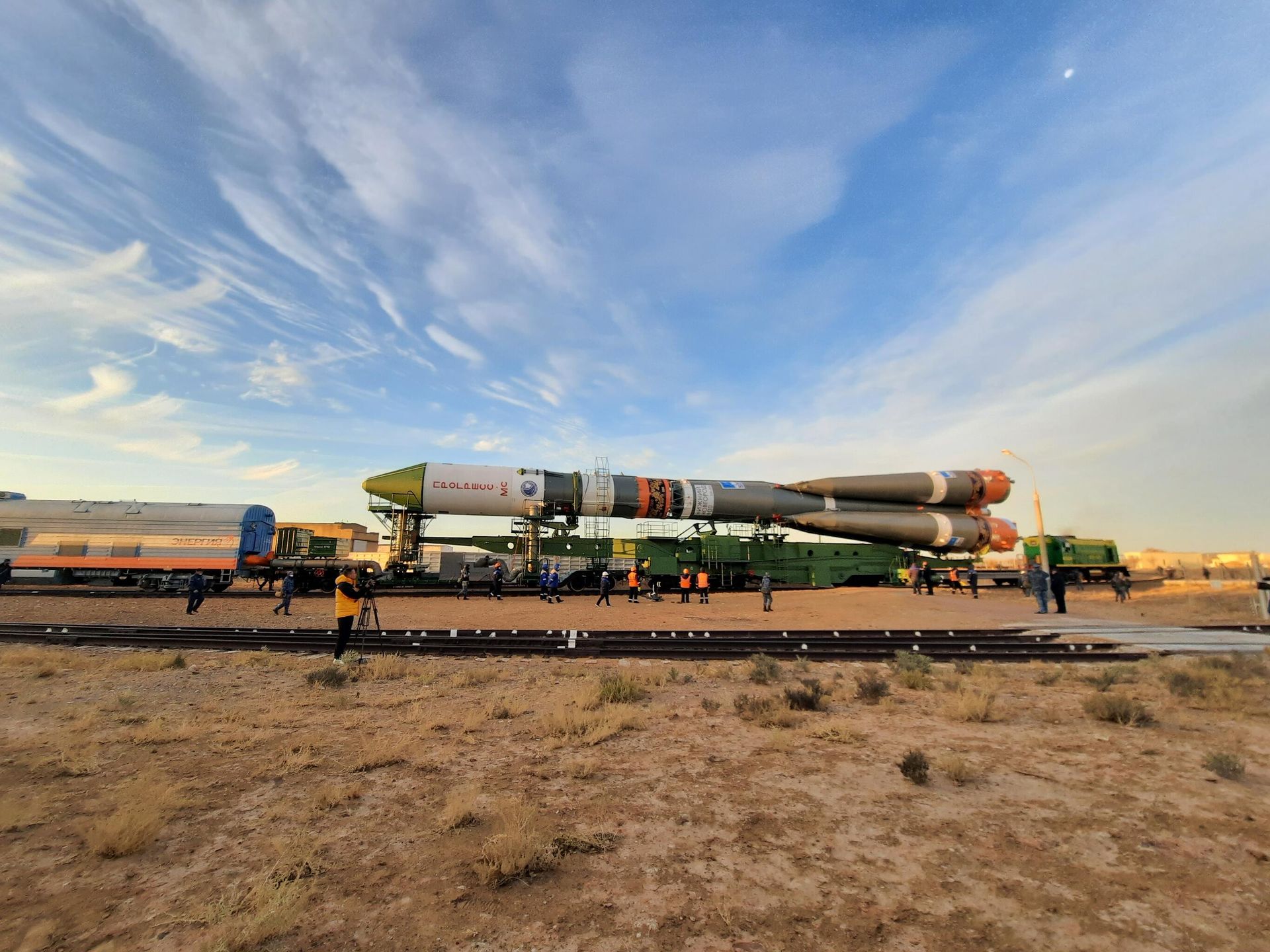 Грузовой корабль Прогресс МС-18 на стартовом комплексе Восток Грузовой корабль Прогресс МС-18 на стартовом комплексе Восток - РИА Новости, 1920, 25.10.2021