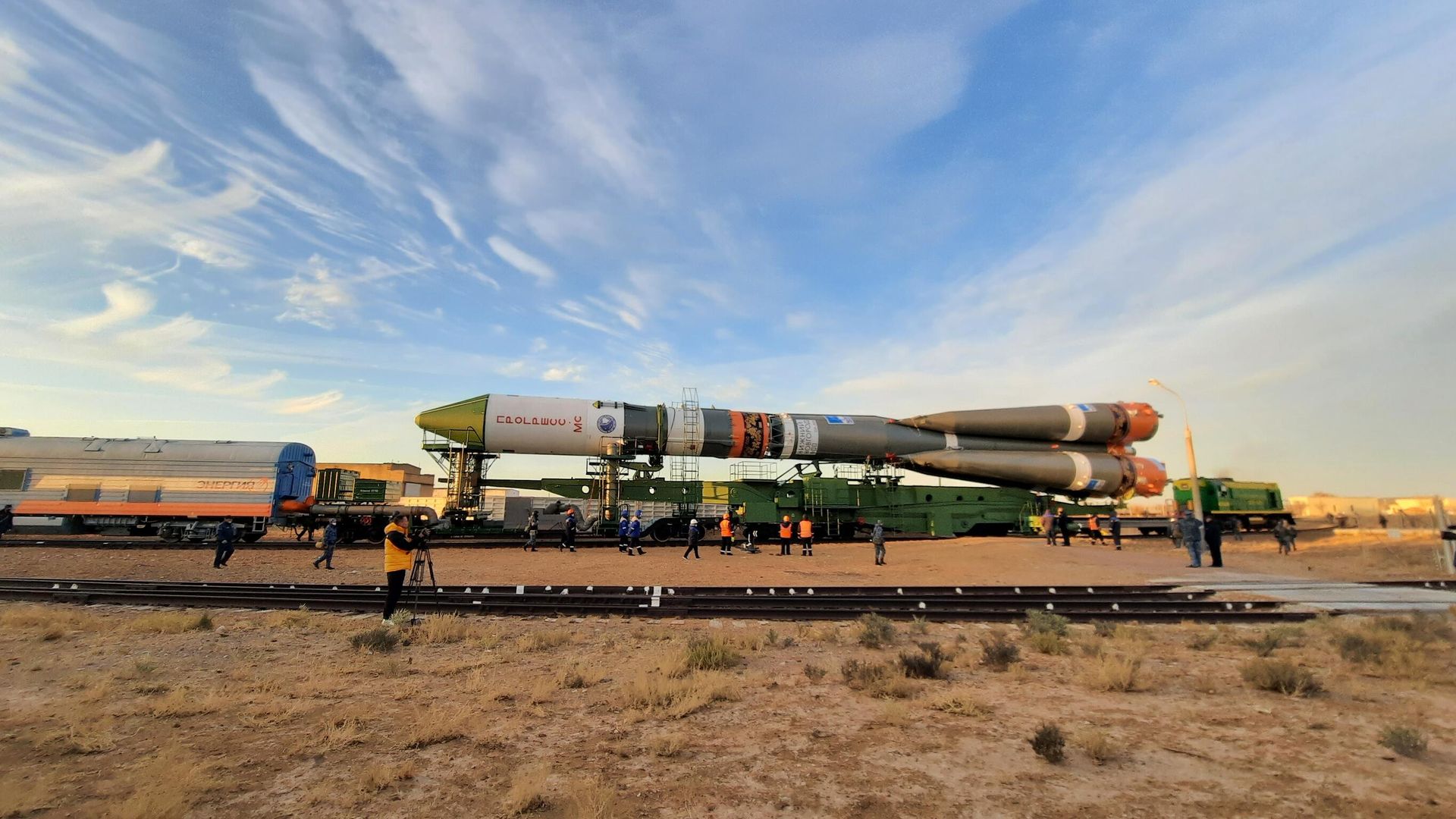 Грузовой корабль Прогресс МС-18 на стартовом комплексе Восток Грузовой корабль Прогресс МС-18 на стартовом комплексе Восток - РИА Новости, 1920, 14.05.2022
