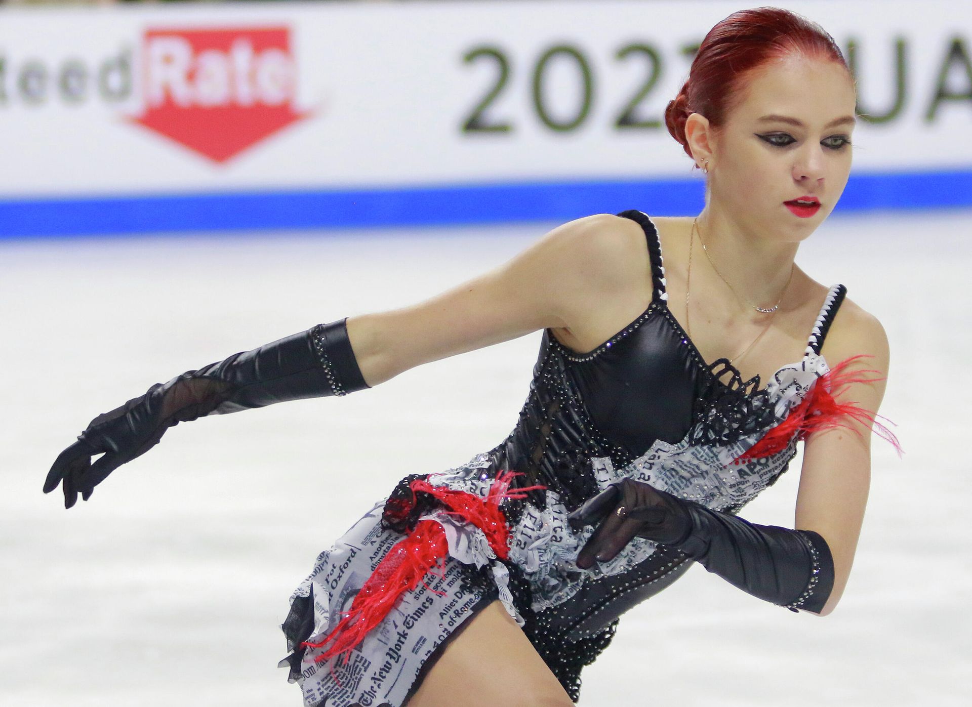 Фигуристка Александра Трусова на соревнованиях по фигурному катанию Skate America 2021 Фигуристка Александра Трусова на соревнованиях по фигурному катанию Skate America 2021 - РИА Новости, 1920, 25.10.2021