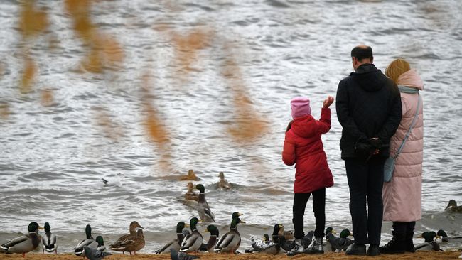 Люди в парке Северное Тушино в Москве
