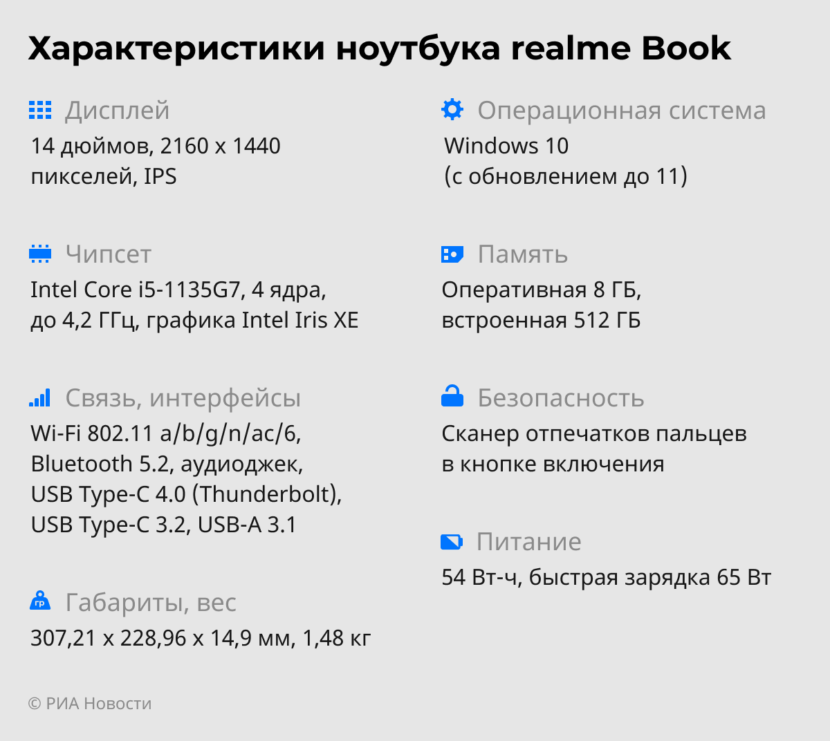 Характеристики ноутбука realme Book Характеристики ноутбука realme Book