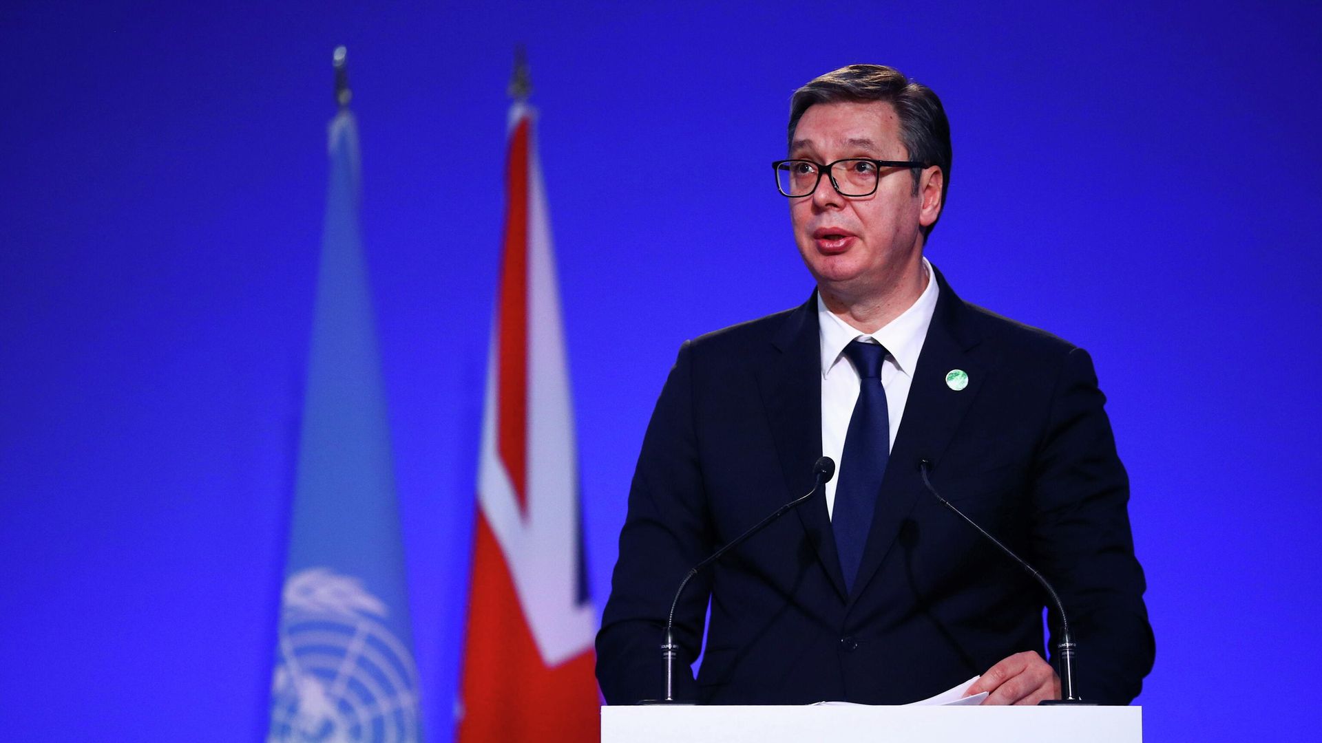 Президент Сербии Александр Вучич на конференции ООН по изменению климата (COP26) в Глазго Президент Сербии Александр Вучич на конференции ООН по изменению климата (COP26) в Глазго - РИА Новости, 1920, 23.11.2021