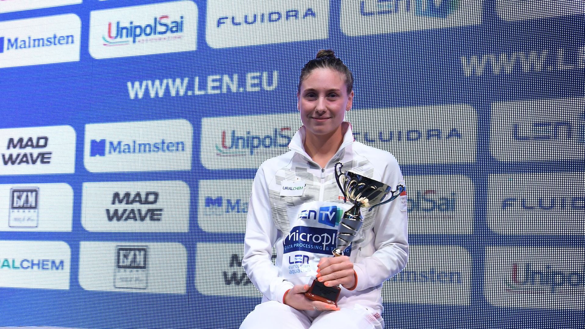 Анастасия Кирпичникова (Россия) стала лучшей спортсменкой чемпионата Европы по плаванию на короткой воде в Казани. А. Кирпичникова победила на дистанциях 400, 800 и 1500 м вольным стилем. - РИА Новости, 1920, 12.06.2023