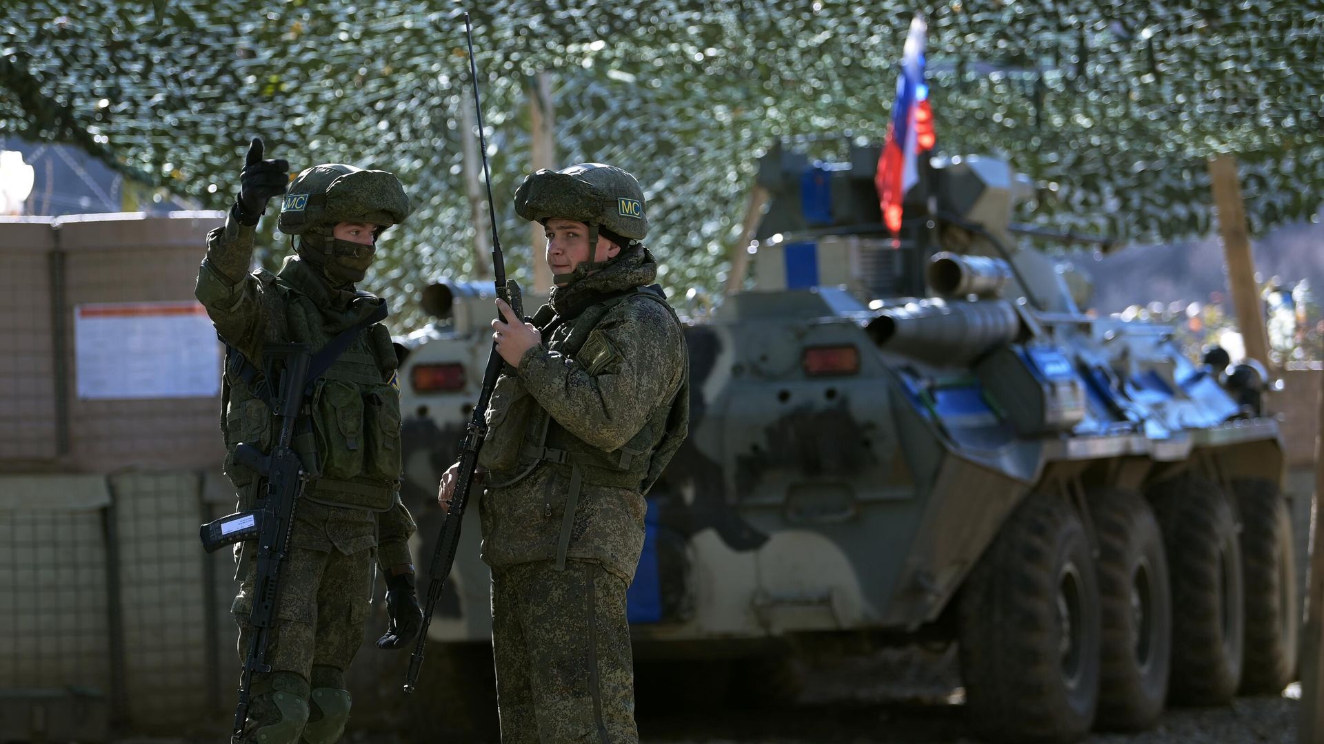 Российские миротворцы на блокпосту в Лачинском коридоре в Нагорном Карабахе - РИА Новости, 1920, 16.11.2021