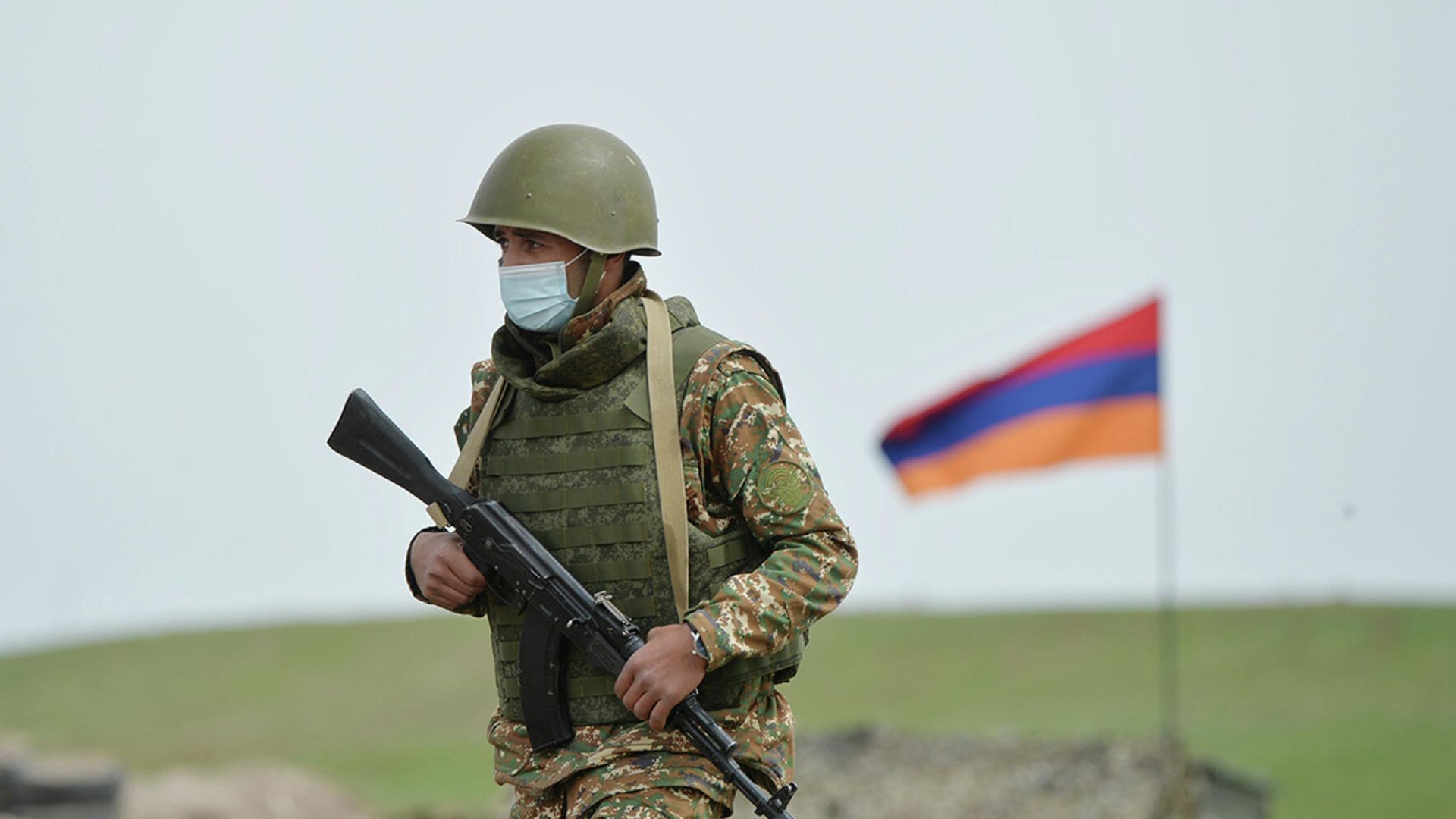 Армянские военнослужащие на границе с Азербайджаном Армянские военнослужащие на границе с Азербайджаном - РИА Новости, 1920, 18.09.2022