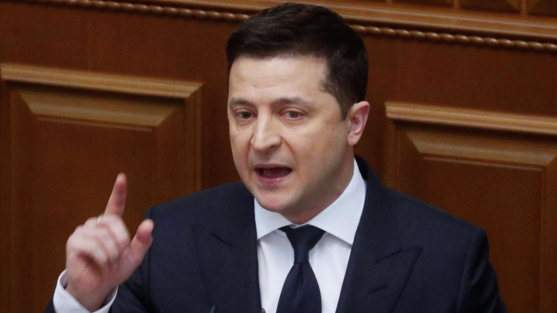 Президент Украины Владимир Зеленский во время выступления в Верховной раде Президент Украины Владимир Зеленский во время выступления в Верховной раде - РИА Новости, 1920, 02.12.2021