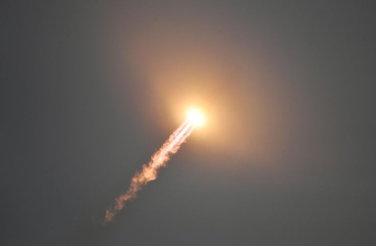 Запуск ракеты-носителя Союз-2.1а с транспортным пилотируемым кораблем Союз МС-20 со стартовой площадки космодрома Байконур Запуск ракеты-носителя Союз-2.1а с транспортным пилотируемым кораблем Союз МС-20 со стартовой площадки космодрома Байконур