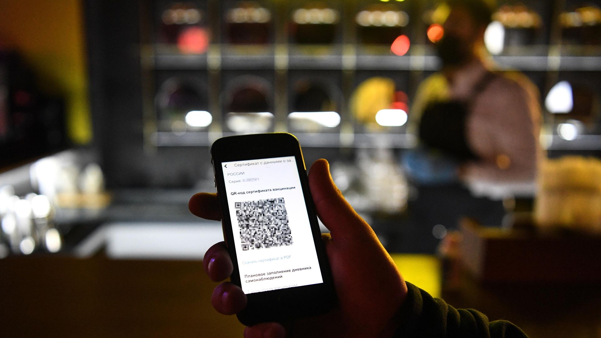 Демонстрация проверки QR-кода в ресторане Демонстрация проверки QR-кода в ресторане - РИА Новости, 1920, 29.01.2022