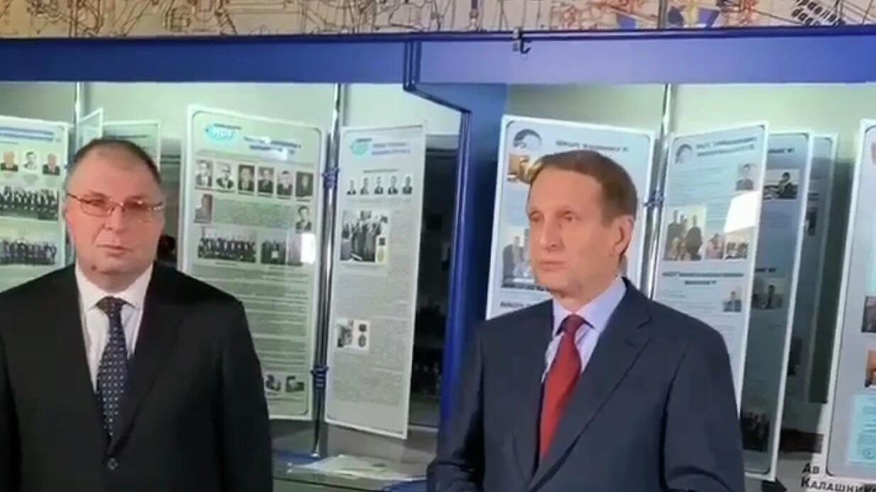 Директор Службы Внешней разведки Сергей Евгеньевич Нарышкин в стенах БГТУ ВОЕНМЕХ им. Д.Ф. Устинова Директор Службы Внешней разведки Сергей Евгеньевич Нарышкин в стенах БГТУ ВОЕНМЕХ им. Д.Ф. Устинова - РИА Новости, 1920, 22.12.2021