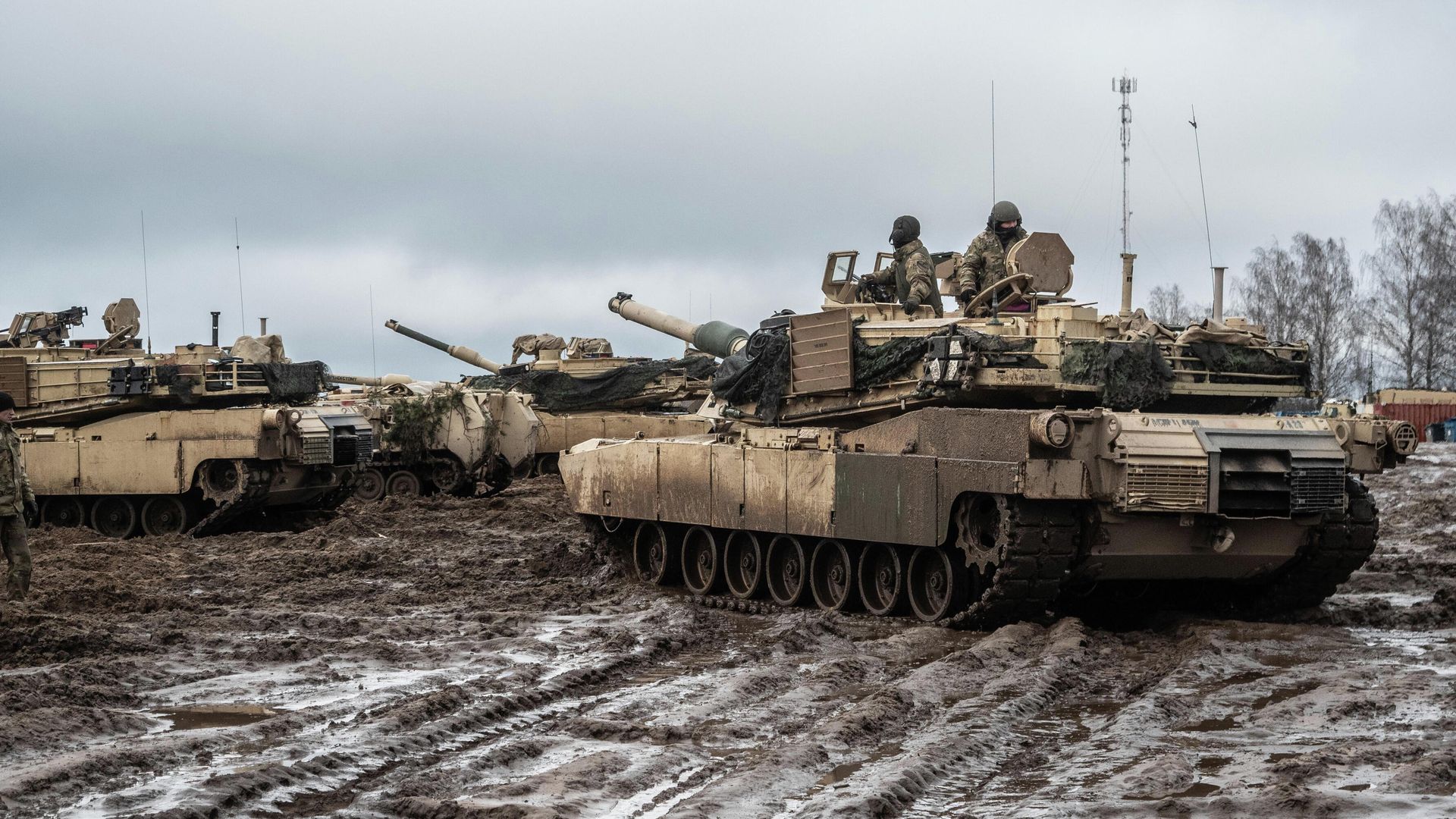 Танки M1A1 Abrams армии США на полигоне в Пабраде, Литва - РИА Новости, 1920, 17.01.2022