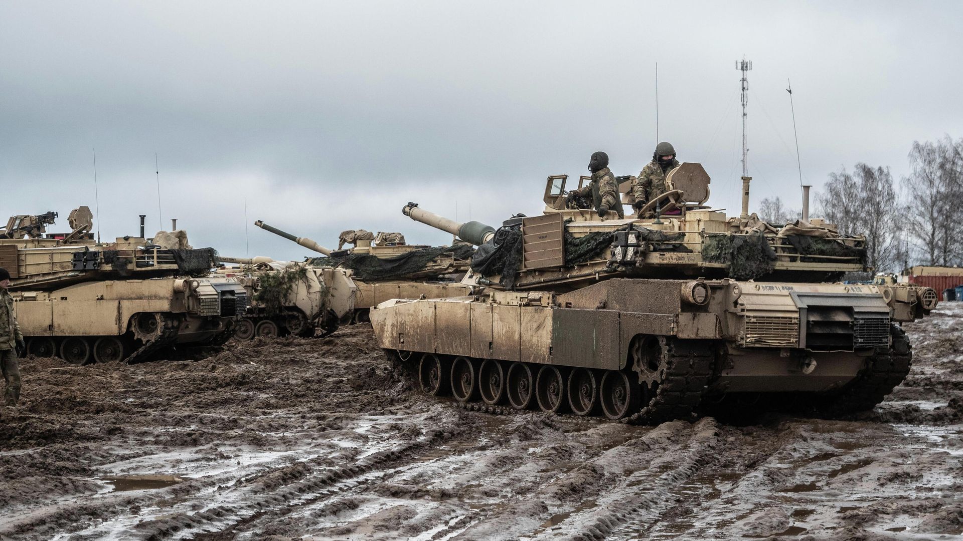 Танки M1A1 Abrams армии США на полигоне в Пабраде, Литва Танки M1A1 Abrams армии США на полигоне в Пабраде, Литва - РИА Новости, 1920, 19.01.2022