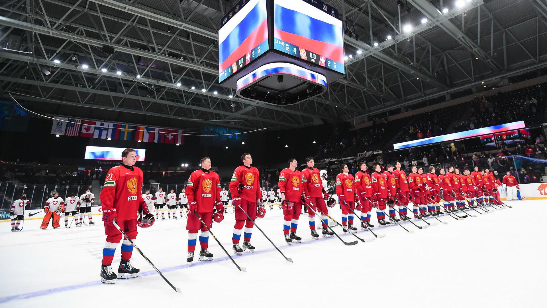 Молодежная сборная России по хоккею перед матчем на чемпионате мира Молодежная сборная России по хоккею перед матчем на чемпионате мира - РИА Новости, 1920, 05.01.2023