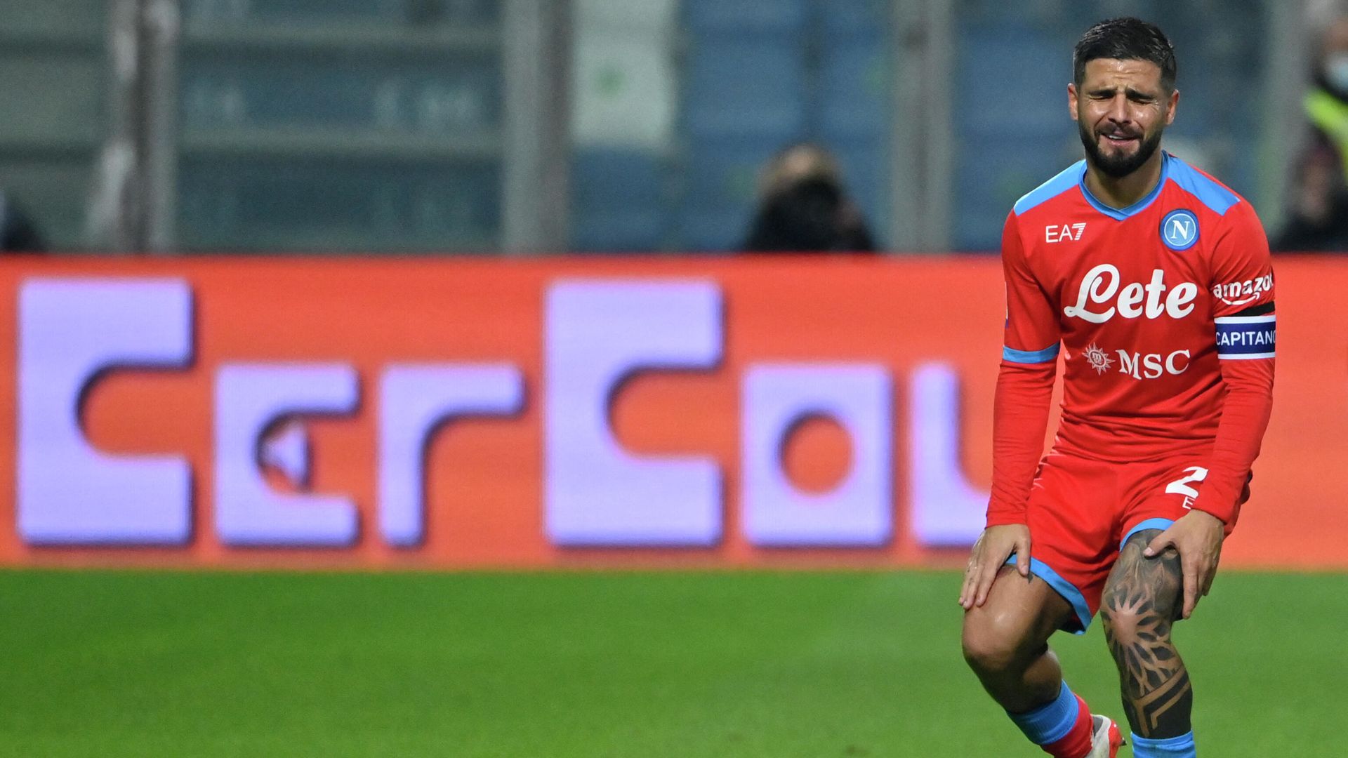 Napoli's Italian forward Lorenzo Insigne reacts during the Italian Serie A football match between Sassuolo and Napoli on December 01, 2021 at the Citta del Tricolore stadium in Reggio Emilia. (Photo by Alberto PIZZOLI / AFP) Napoli's Italian forward Lorenzo Insigne reacts during the Italian Serie A football match between Sassuolo and Napoli on December 01, 2021 at the Citta del Tricolore stadium in Reggio Emilia. (Photo by Alberto PIZZOLI / AFP) - РИА Новости, 1920, 08.01.2022