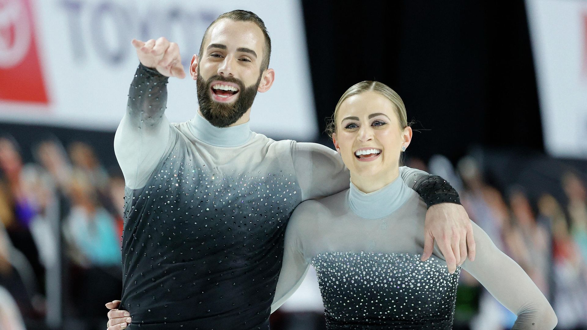 LAS VEGAS, NEVADA - JANUARY 16: Ashley Cain-Gribble and Timothy LeDuc react after competing in the pairs free skate program during the U.S. Figure Skating Championships at the Orleans Arena on January 16, 2021 in Las Vegas, Nevada. Tim Nwachukwu/Getty Images/AFP (Photo by Tim Nwachukwu / GETTY IMAGES NORTH AMERICA / Getty Images via AFP) LAS VEGAS, NEVADA - JANUARY 16: Ashley Cain-Gribble and Timothy LeDuc react after competing in the pairs free skate program during the U.S. Figure Skating Championships at the Orleans Arena on January 16, 2021 in Las Vegas, Nevada. Tim Nwachukwu/Getty Images/AFP (Photo by Tim Nwachukwu / GETTY IMAGES NORTH AMERICA / Getty Images via AFP) - РИА Новости, 1920, 09.01.2022