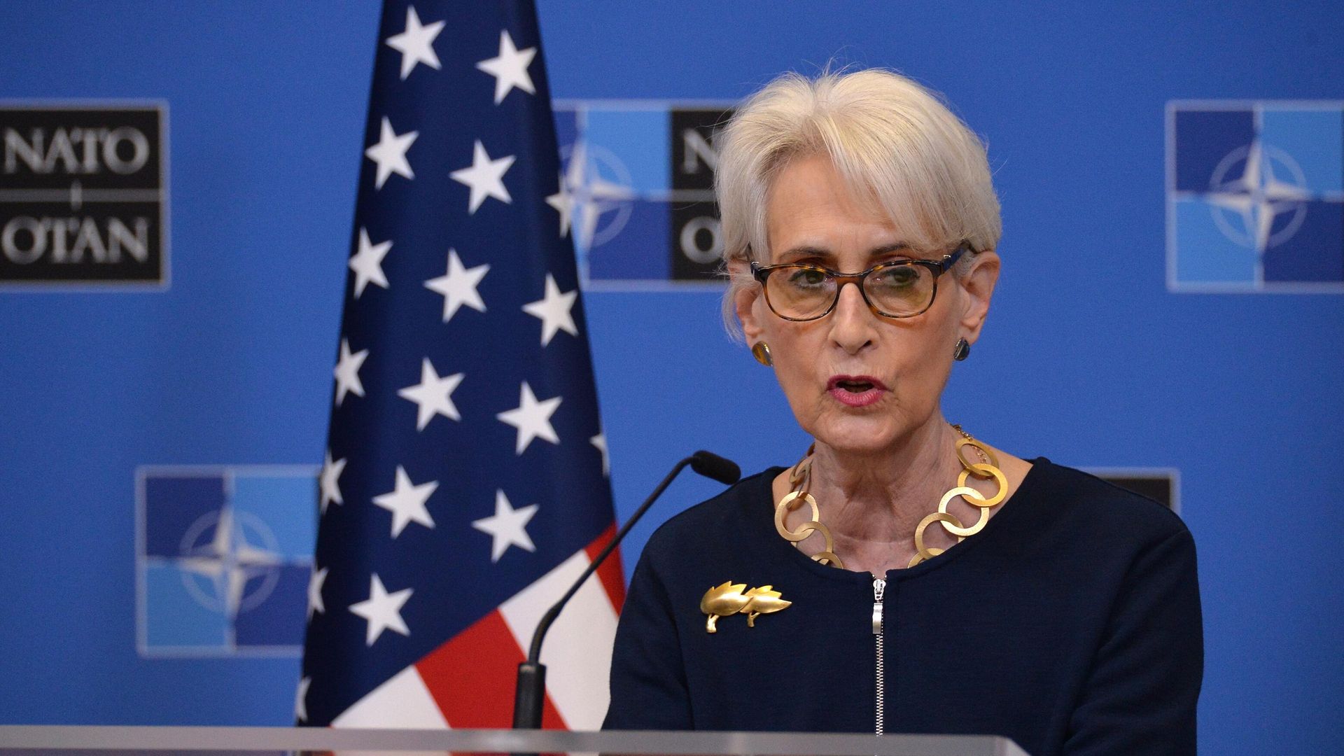 Первый заместитель госсекретаря США Уэнди Шерман на пресс-конференции после заседания Совета Россия - НАТО в Брюсселе Первый заместитель госсекретаря США Уэнди Шерман на пресс-конференции после заседания Совета Россия - НАТО в Брюсселе - РИА Новости, 1920, 12.01.2022