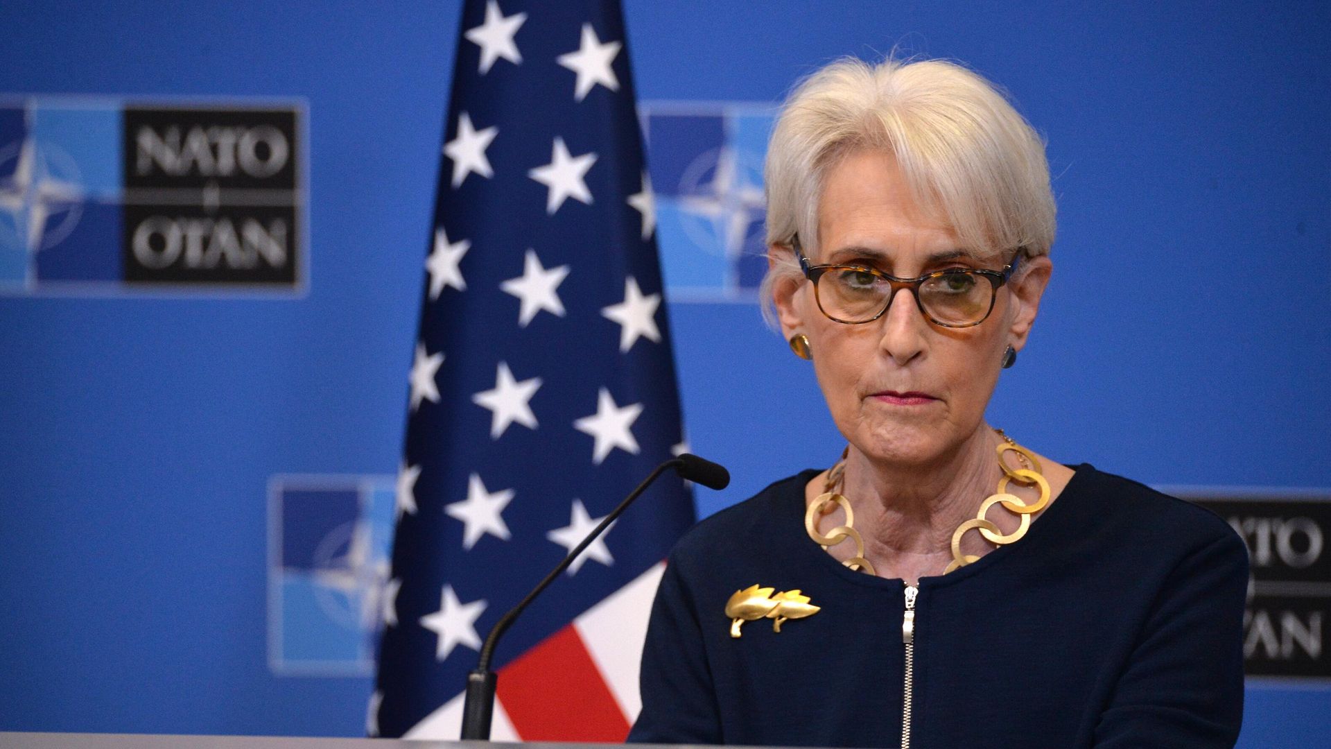 Первый заместитель госсекретаря США Уэнди Шерман на пресс-конференции после заседания Совета Россия - НАТО в Брюсселе Первый заместитель госсекретаря США Уэнди Шерман на пресс-конференции после заседания Совета Россия - НАТО в Брюсселе - РИА Новости, 1920, 12.01.2022