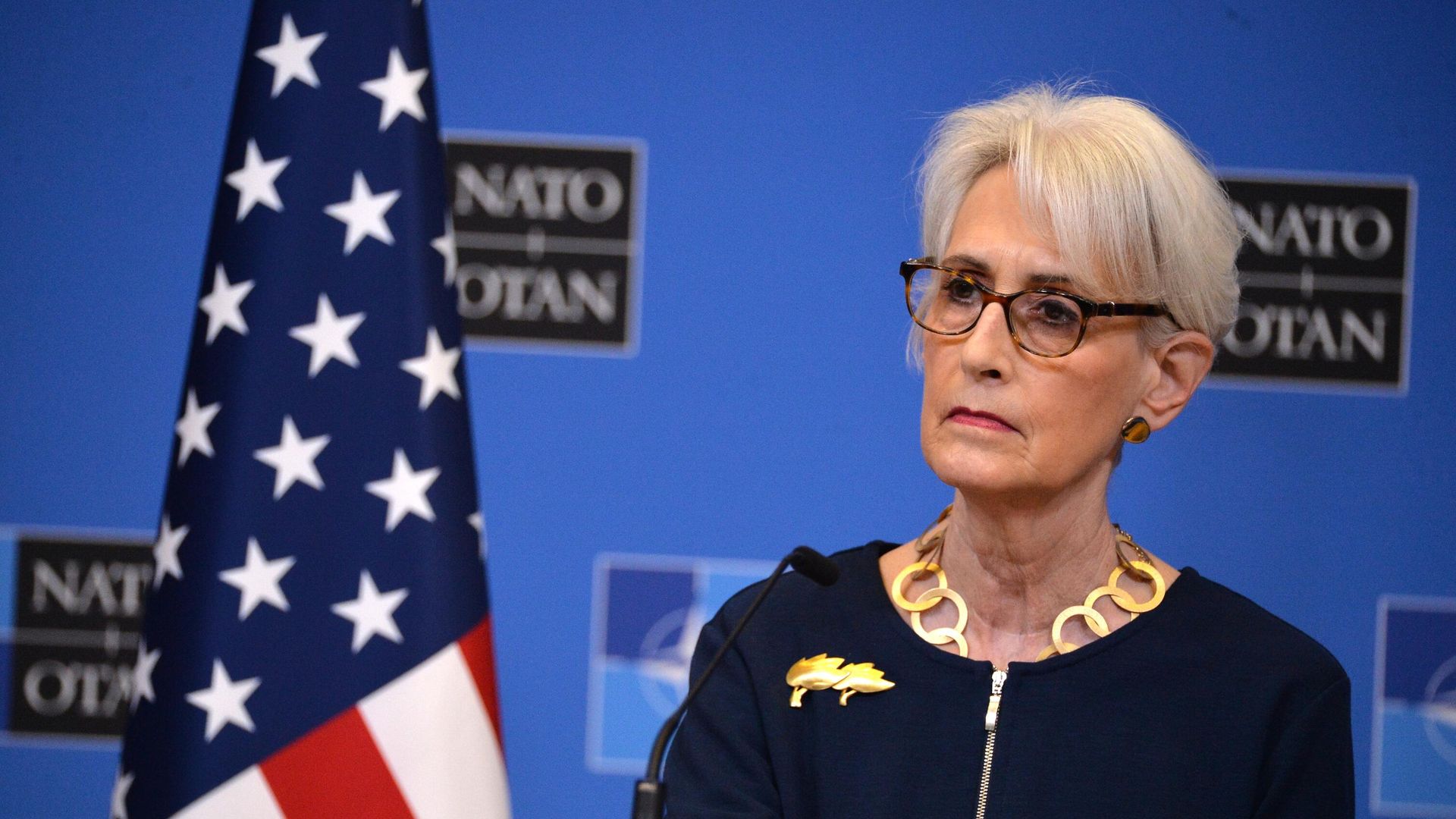Первый заместитель госсекретаря США Уэнди Шерман на пресс-конференции после заседания Совета Россия - НАТО в Брюсселе Первый заместитель госсекретаря США Уэнди Шерман на пресс-конференции после заседания Совета Россия - НАТО в Брюсселе - РИА Новости, 1920, 12.01.2022