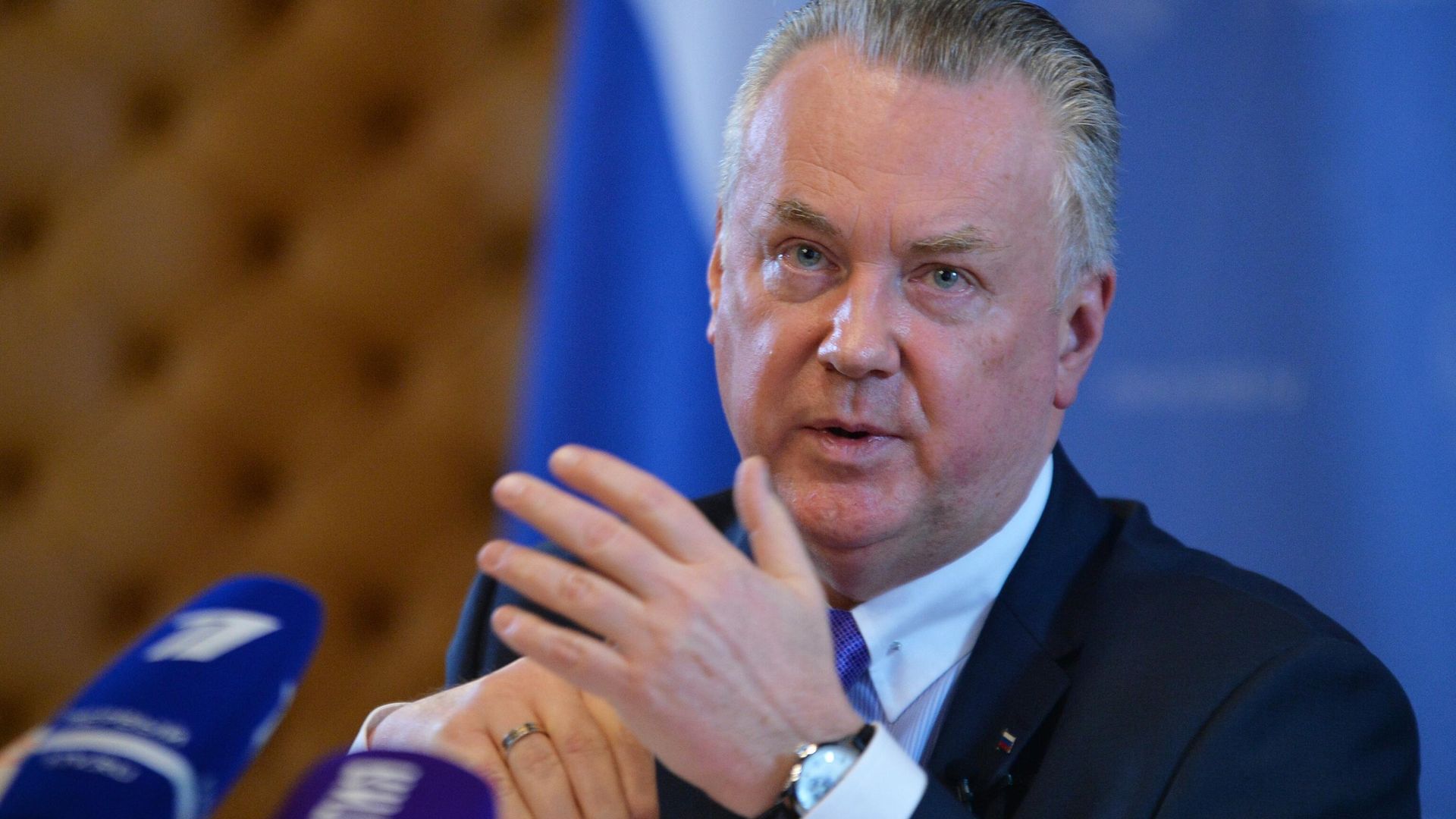 Постоянный представитель России при ОБСЕ Александр Лукашевич на брифинге по итогам заседания Постоянного совета ОБСЕ в Вене - РИА Новости, 1920, 21.07.2022