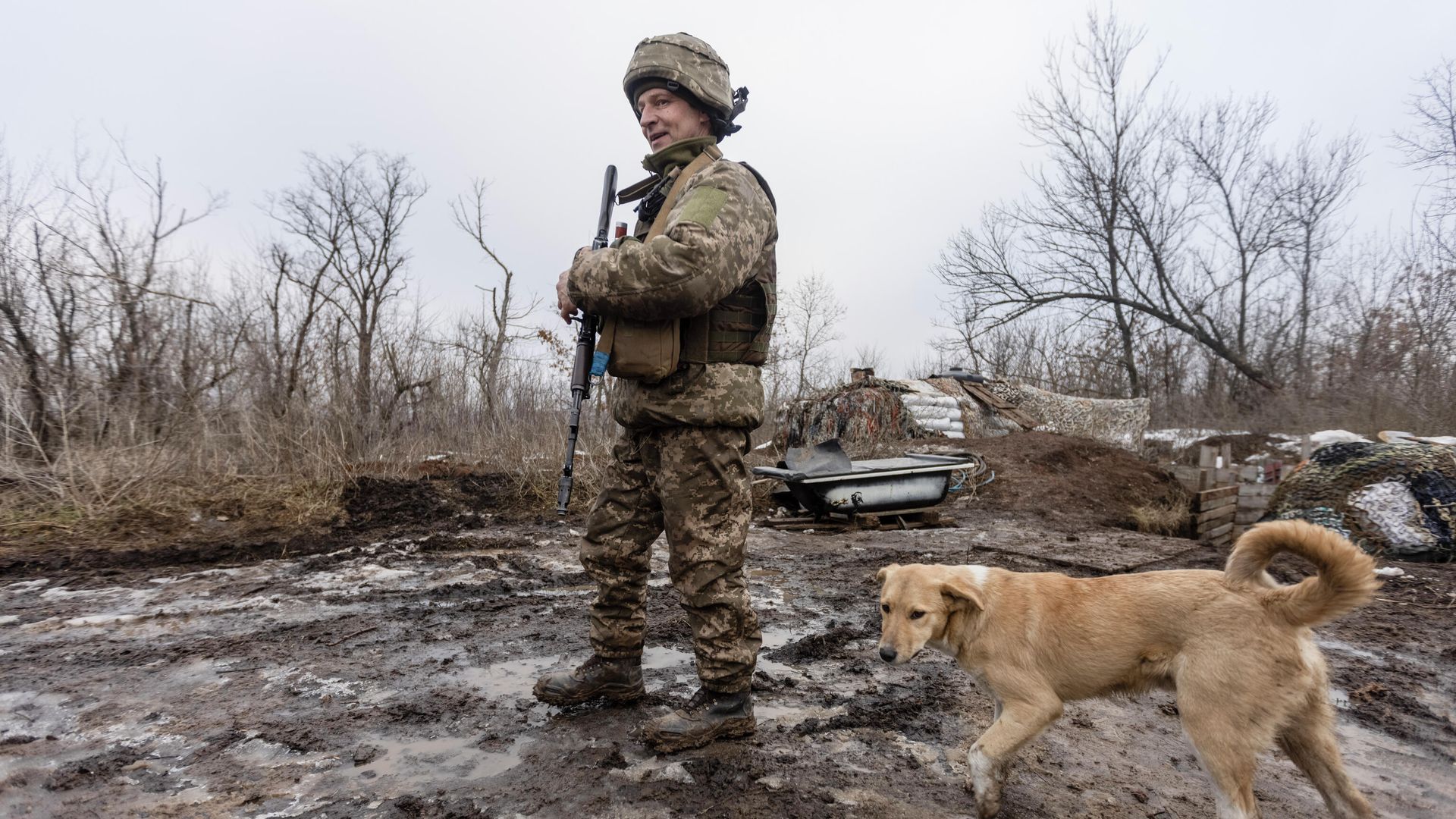 Украинский солдат на линии разграничения с Донецкой областью Украинский солдат на линии разграничения с Донецкой областью - РИА Новости, 1920, 17.01.2022