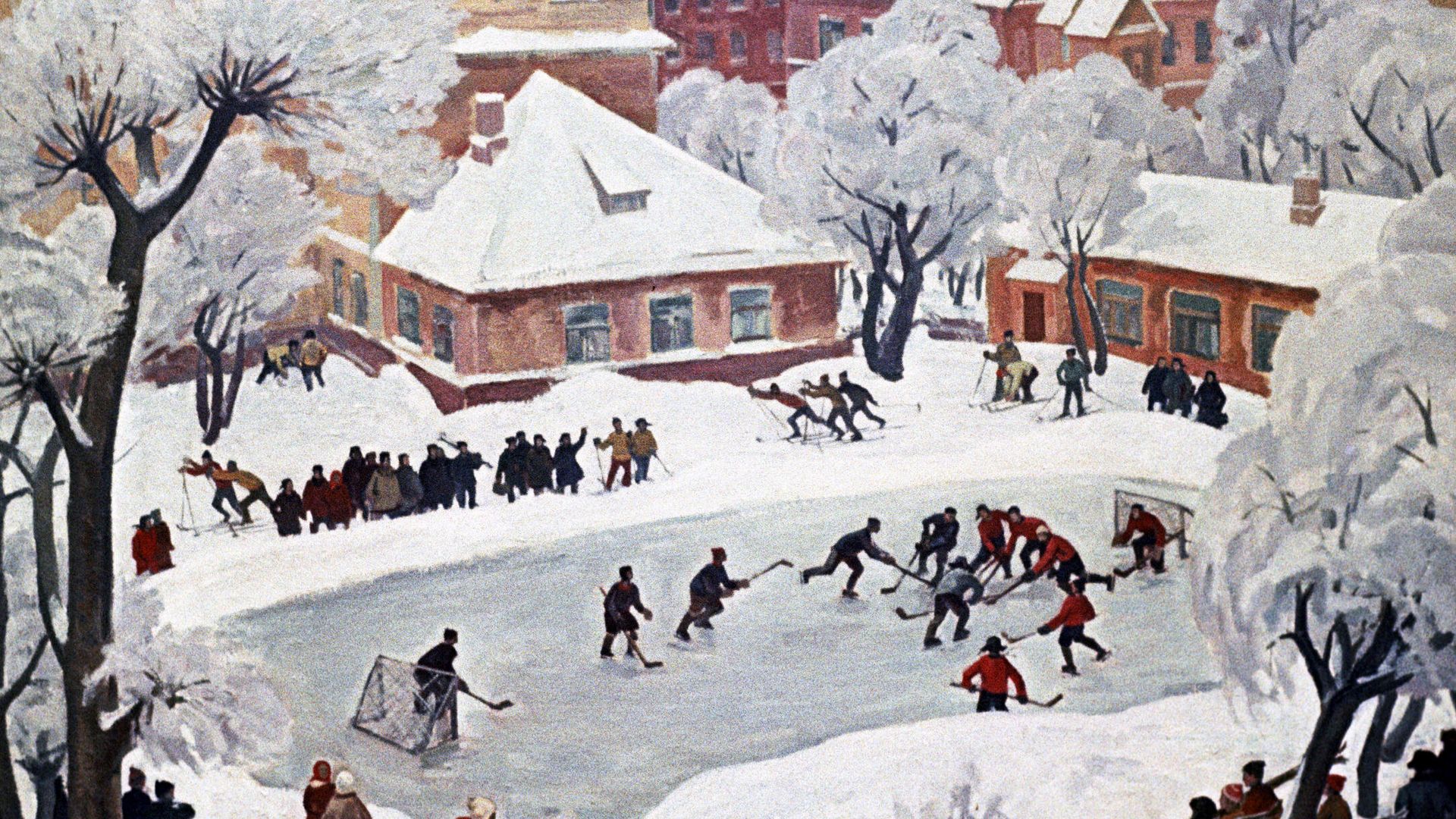 Картина Школьный двор. Художник Владимир Пасюкевич - РИА Новости, 1920, 21.01.2022