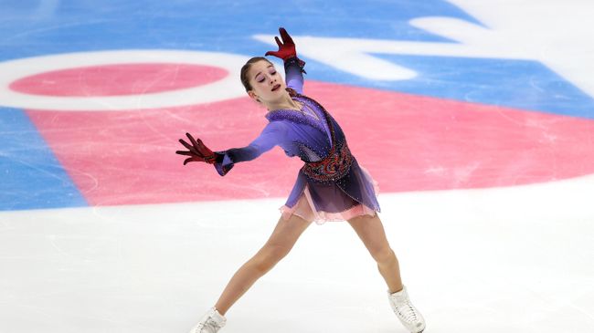 Софья Акатьева выступает в произвольной программе в финале Кубка России по фигурному катанию в Москве. Софья Акатьева выступает в произвольной программе в финале Кубка России по фигурному катанию в Москве.