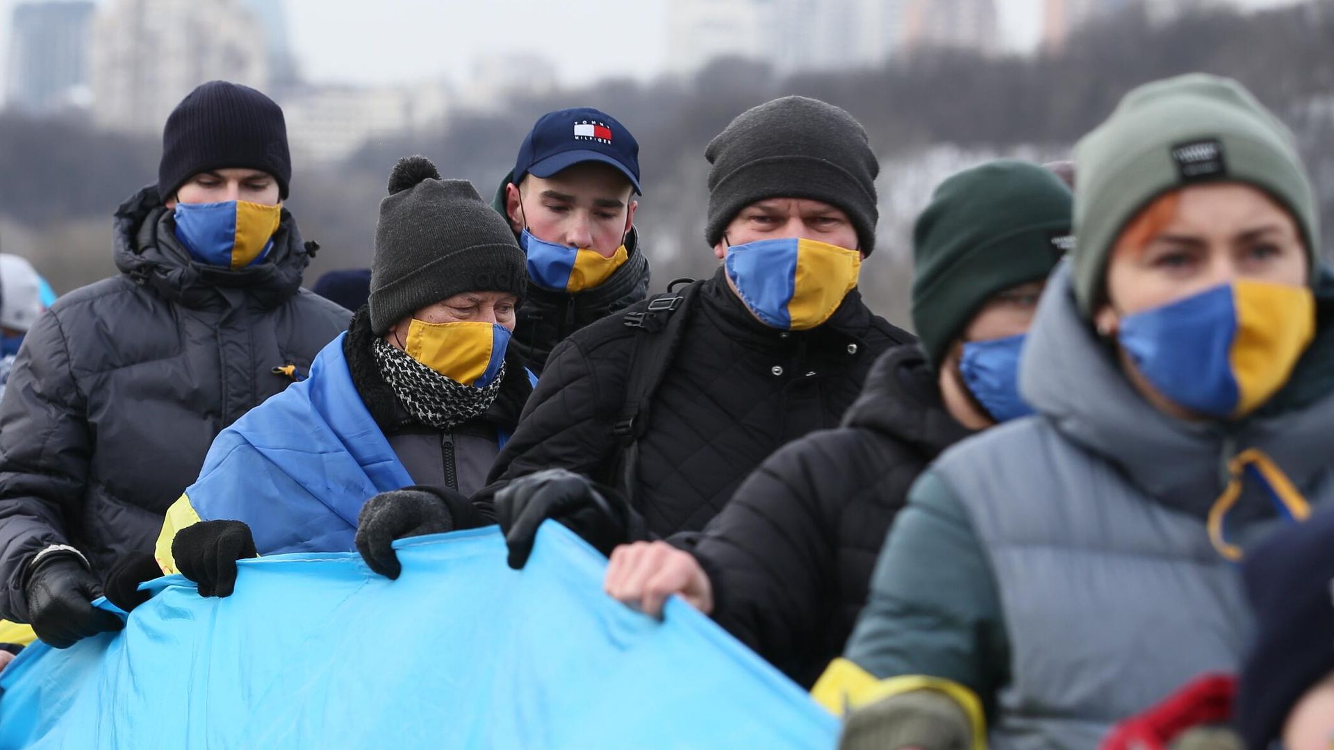 Участники праздничного шествия по случаю празднования Дня соборности Украины Участники праздничного шествия по случаю празднования Дня соборности Украины - РИА Новости, 1920, 15.01.2023