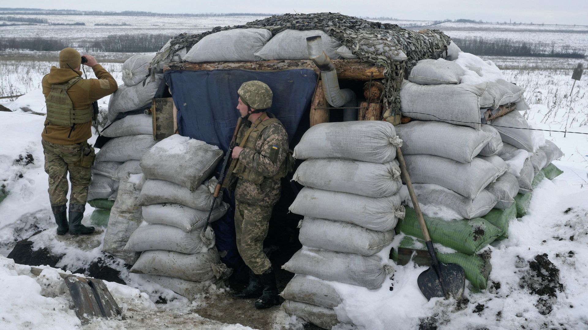 Украинские военные на линии соприкосновения в Луганской области Украинские военные на линии соприкосновения в Луганской области - РИА Новости, 1920, 11.02.2022
