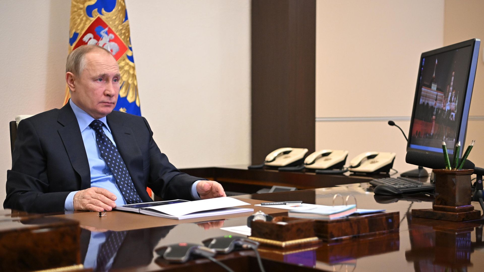 Президент РФ Владимир Путин принимает участие в режиме видеоконференции в совещании судей судов общей юрисдикции и арбитражных судов. 9 февраля 2022 Президент РФ Владимир Путин принимает участие в режиме видеоконференции в совещании судей судов общей юрисдикции и арбитражных судов. 9 февраля 2022 - РИА Новости, 1920, 09.02.2022