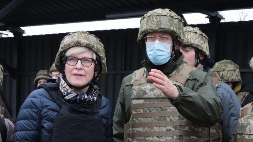 Премьер-министр Литвы Ингрида Шимоните и премьер-министр Украины Денис Шмыгаль Премьер-министр Литвы Ингрида Шимоните и премьер-министр Украины Денис Шмыгаль - РИА Новости, 1920, 08.10.2022