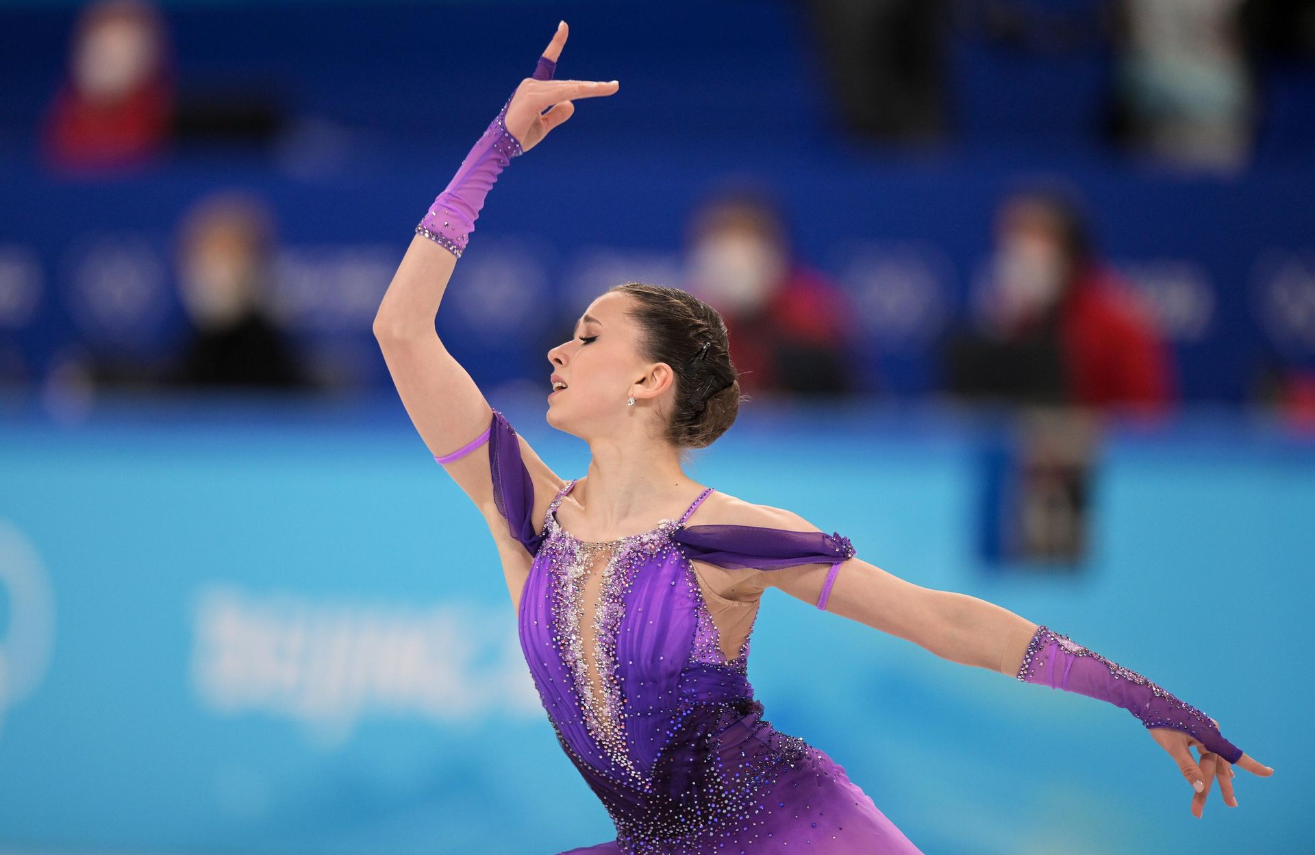 Камила Валиева выступает с короткой программой в командных соревнованиях по фигурному катанию на Олимпийских играх в Пекине - РИА Новости, 1920, 11.02.2022